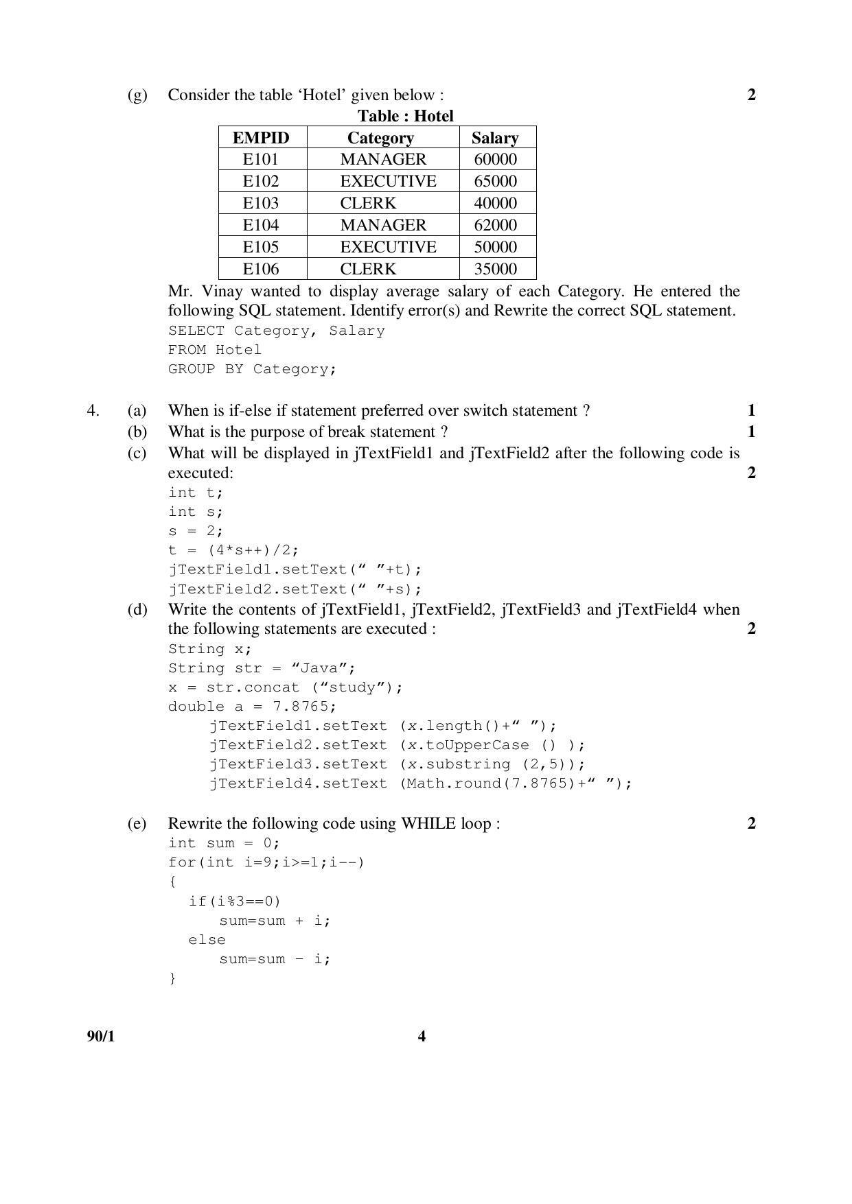 CBSE Class 12 90-1 INFORMATICS PRACTICES 2016 Question Paper - Page 4