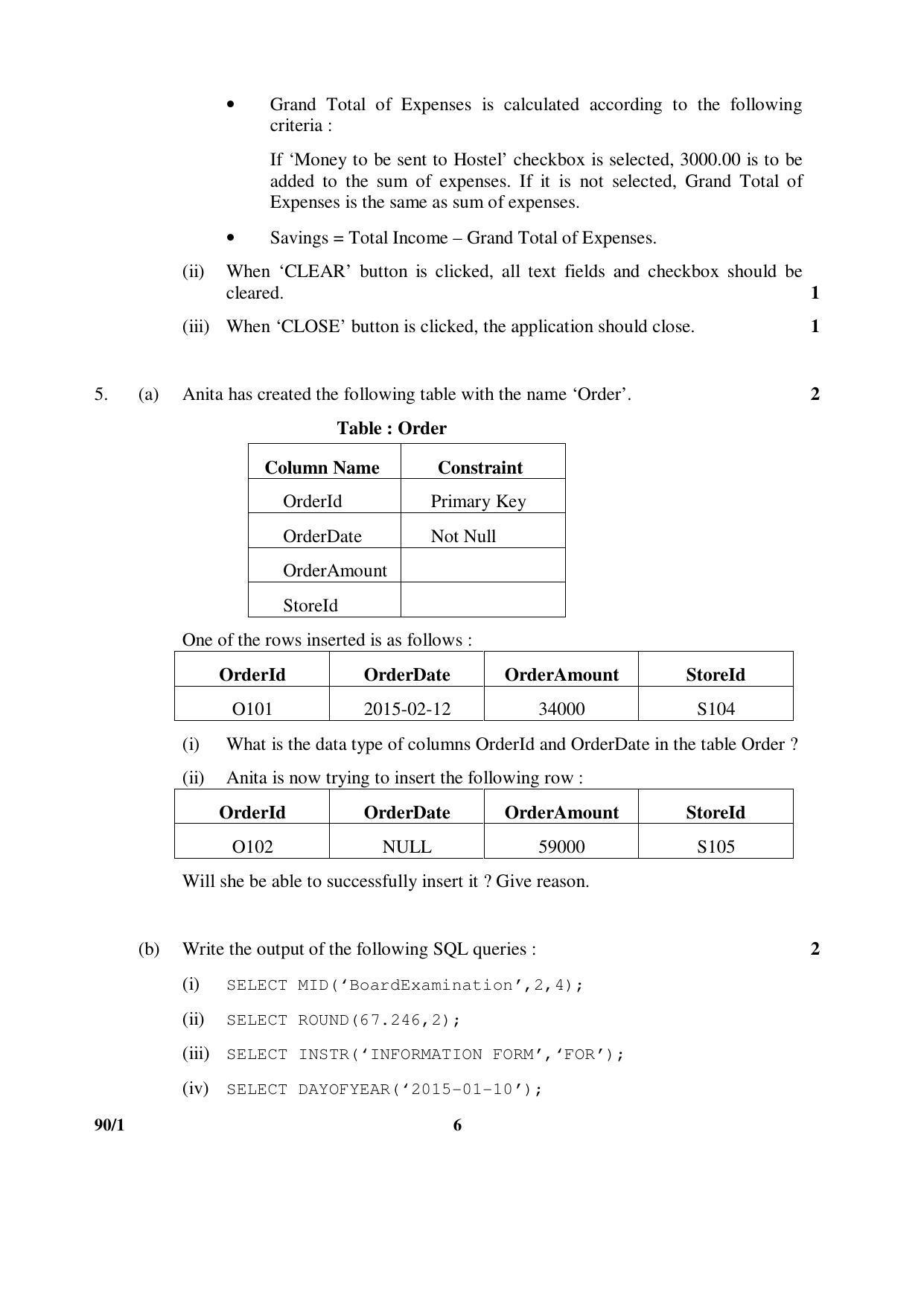 CBSE Class 12 90-1 INFORMATICS PRACTICES 2016 Question Paper - Page 6