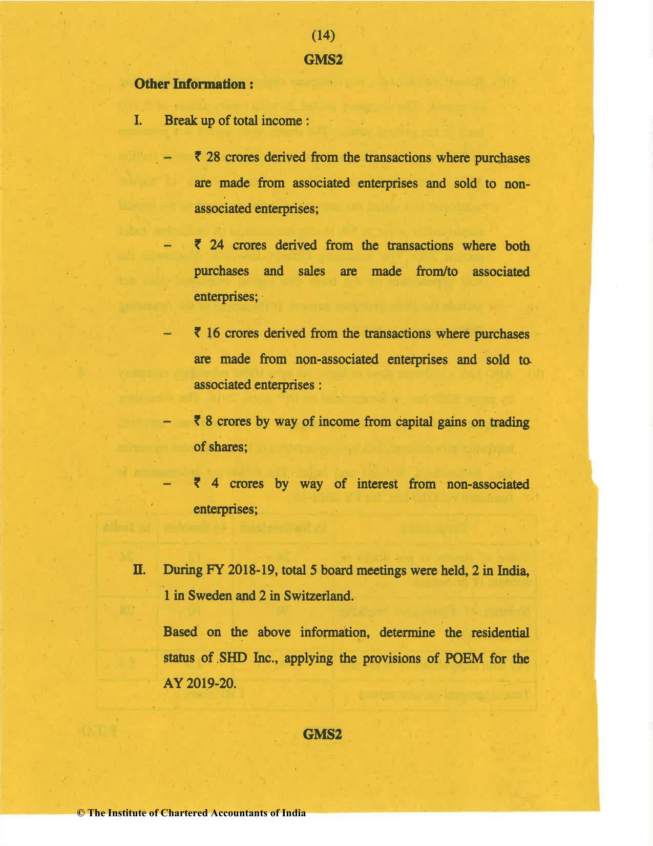 CA Final Nov 2019 Question Paper -Paper 7 – Direct Tax Laws and International Taxation - Page 14