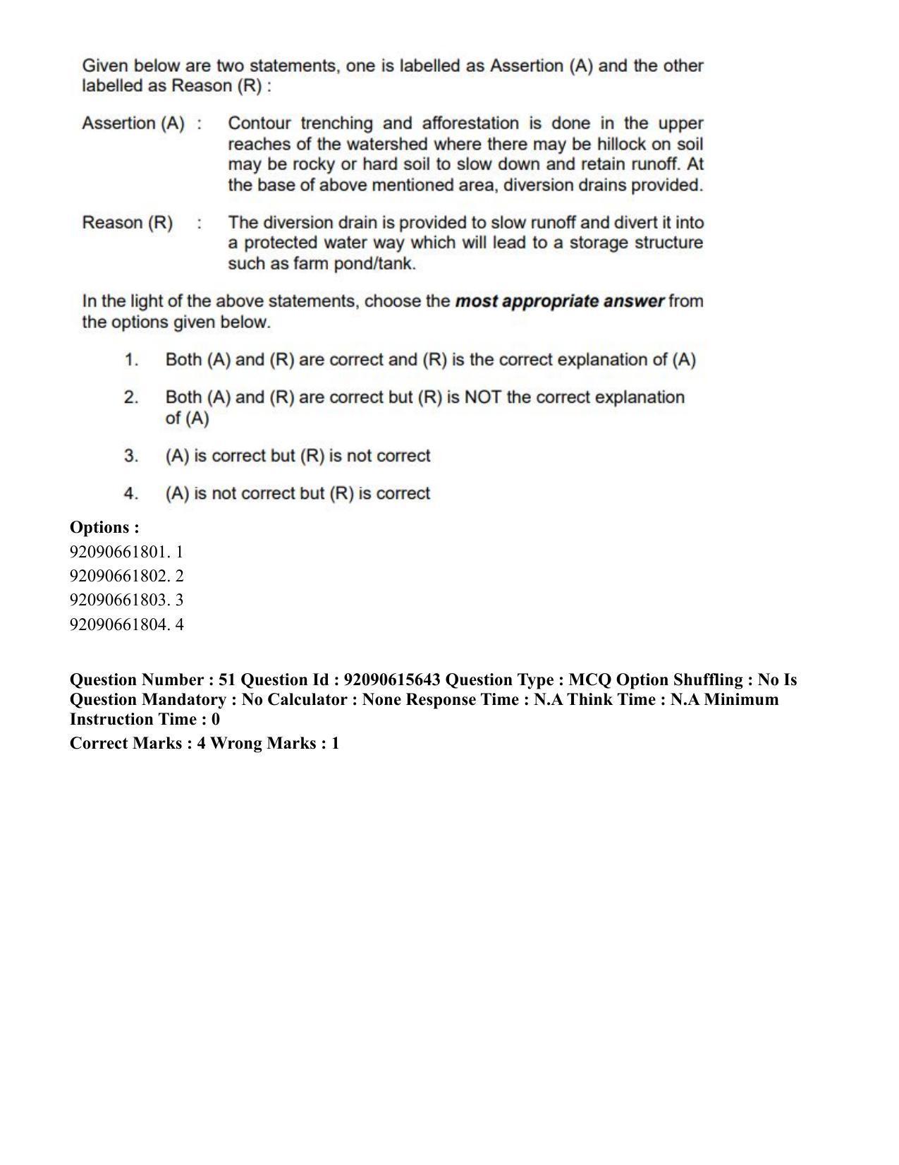CUET PG 2023: SCQP02 – Agro-forestry(Eng) - Shift 3 (12-06-2023) Question Paper - Page 54