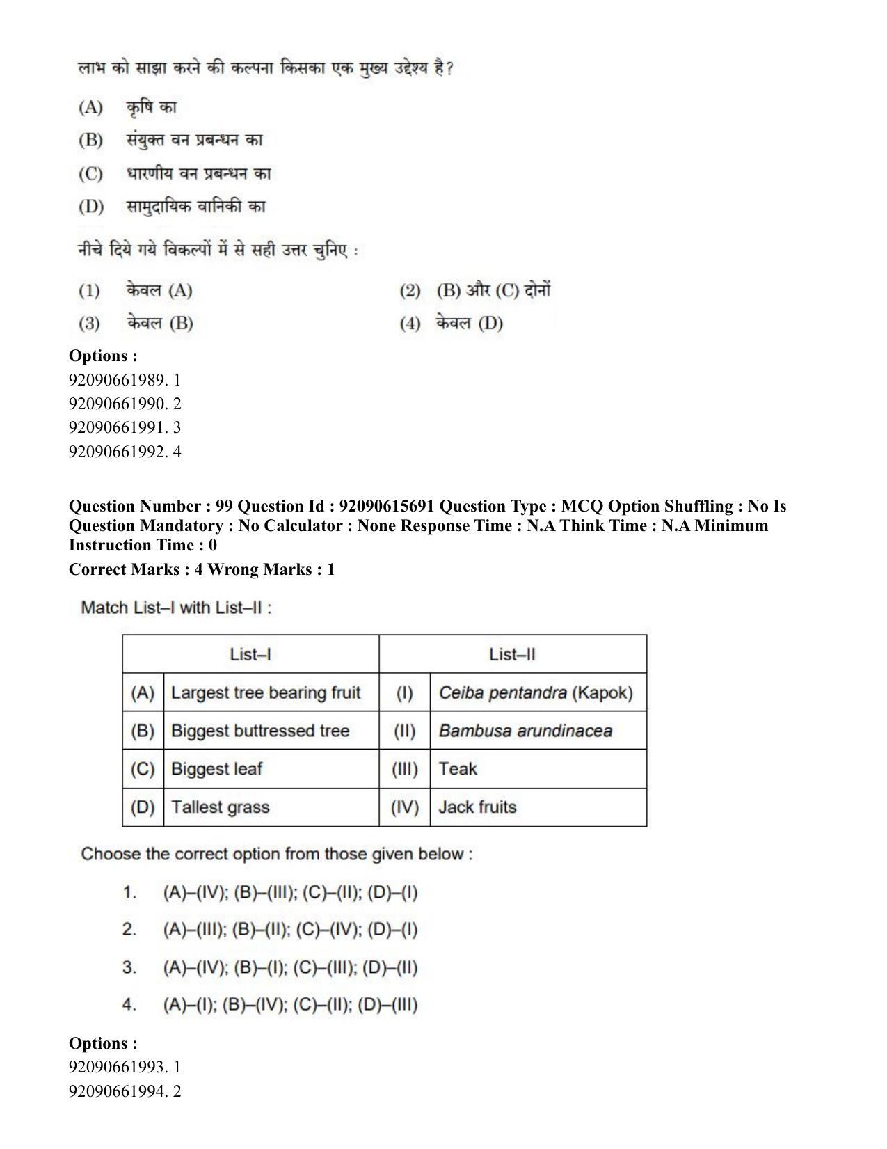 CUET PG 2023: SCQP02 – Agro-forestry(Eng) - Shift 3 (12-06-2023) Question Paper - Page 103