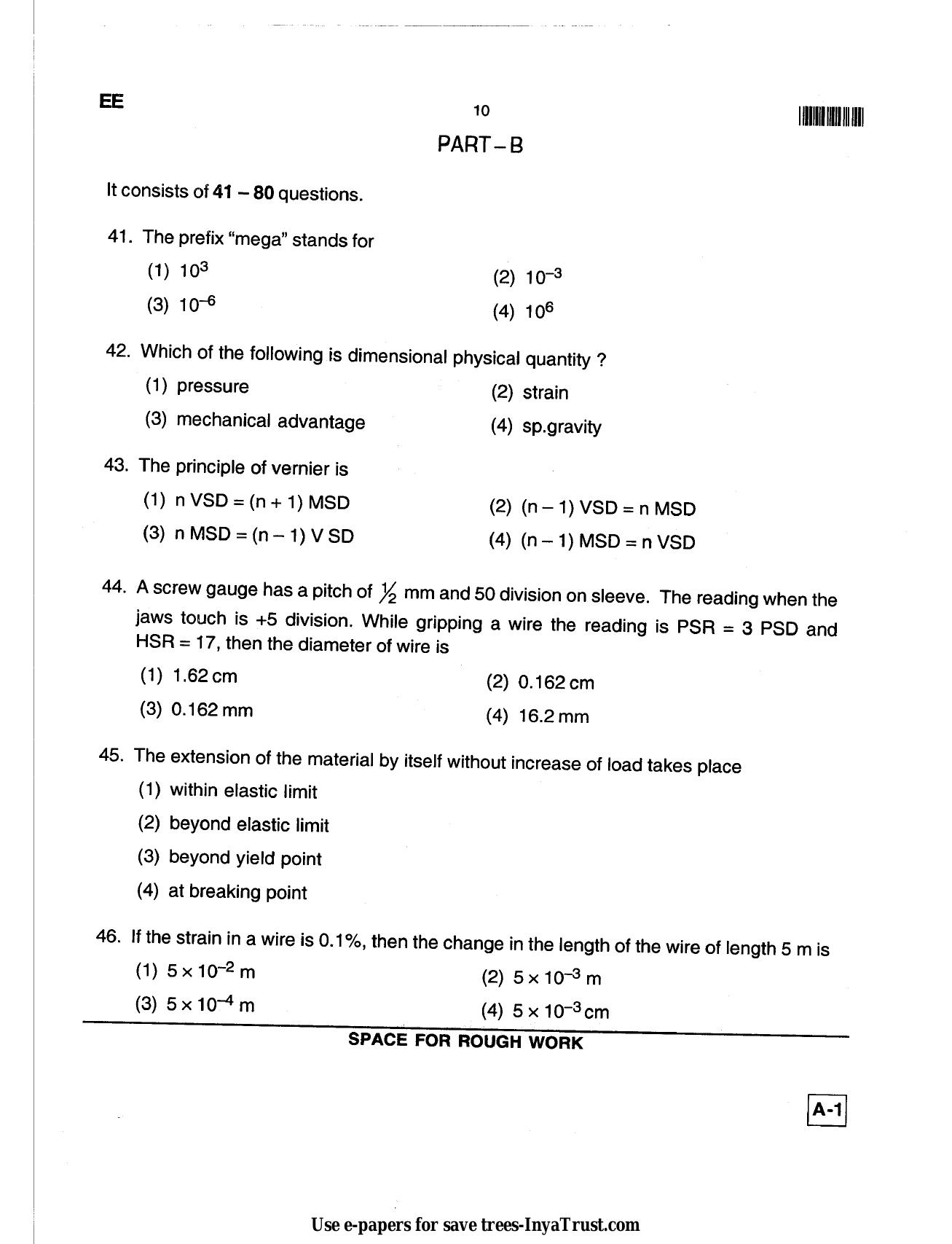 Karnataka Diploma CET- 2013 Electrical and Electronics Engineering Question Paper - Page 10