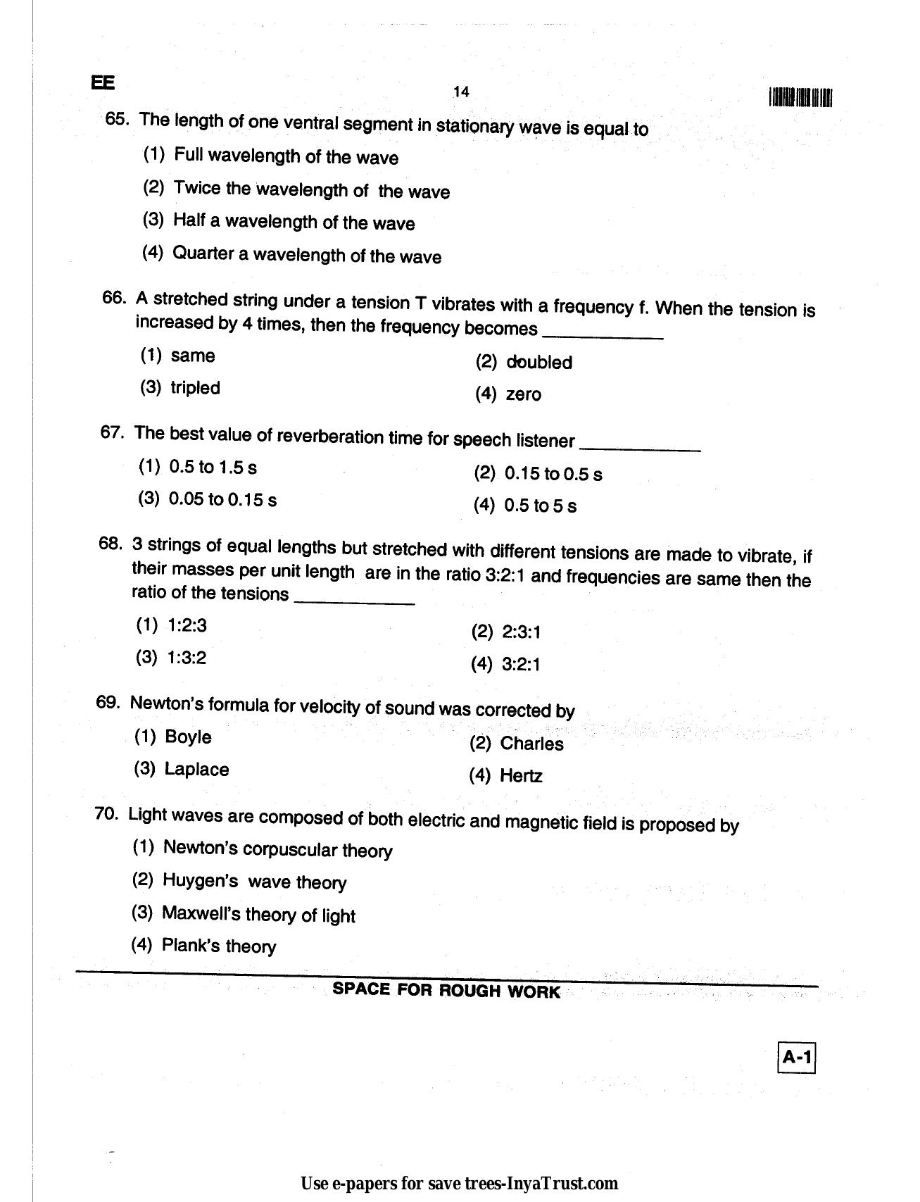 Karnataka Diploma CET- 2013 Electrical and Electronics Engineering Question Paper - Page 14