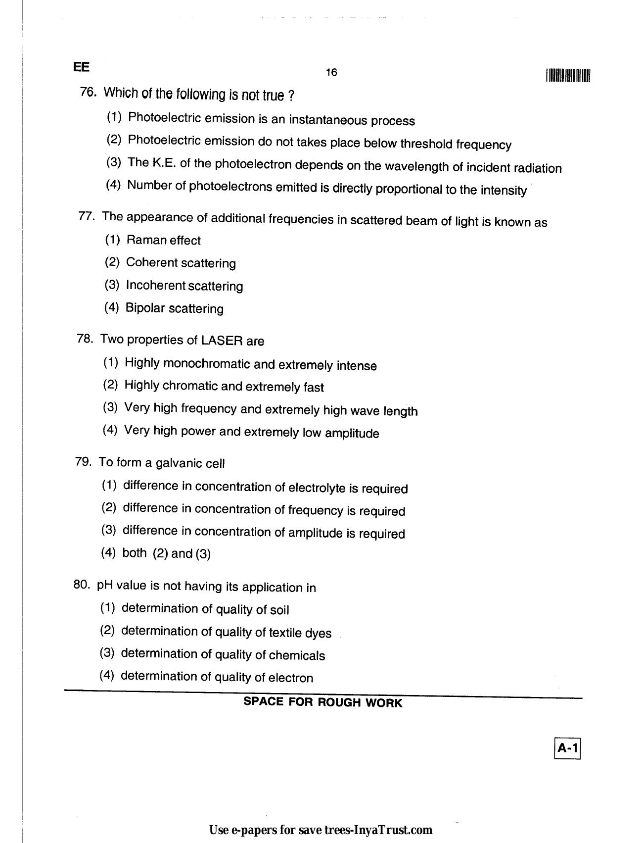 Karnataka Diploma CET- 2013 Electrical and Electronics Engineering Question Paper - Page 16