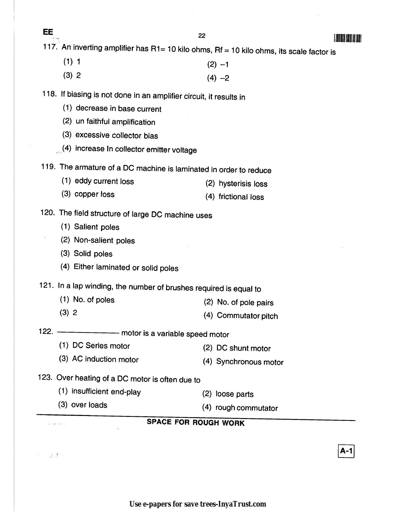 Karnataka Diploma CET- 2013 Electrical and Electronics Engineering Question Paper - Page 22