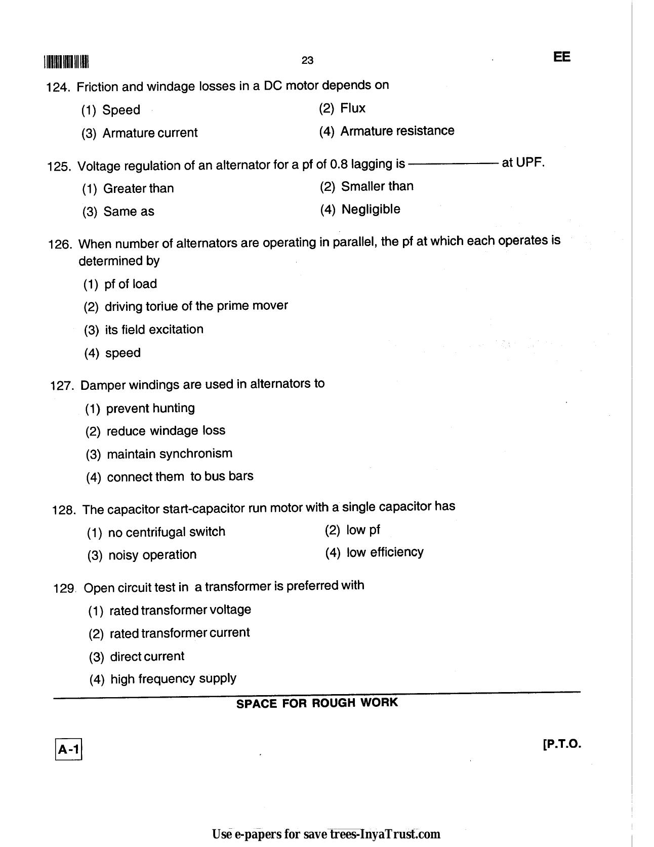 Karnataka Diploma CET- 2013 Electrical and Electronics Engineering Question Paper - Page 23