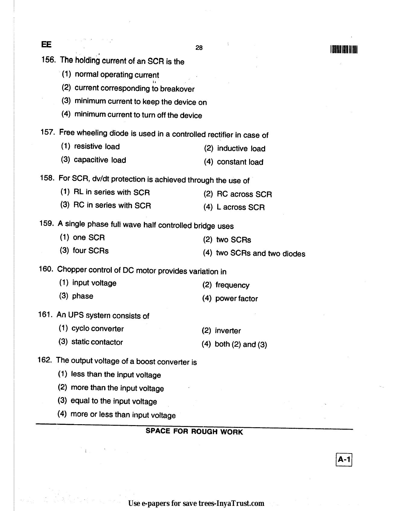Karnataka Diploma CET- 2013 Electrical and Electronics Engineering Question Paper - Page 28