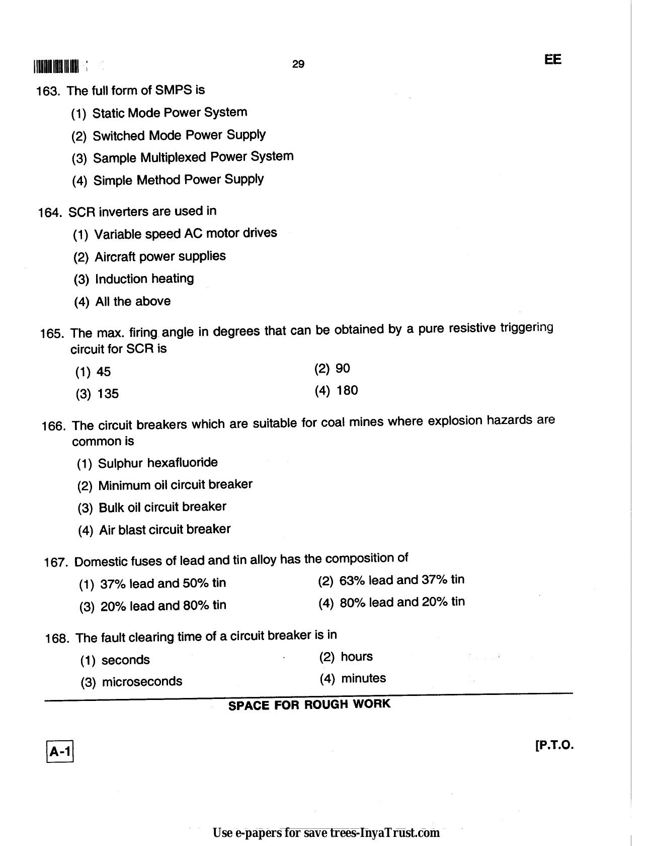 Karnataka Diploma CET- 2013 Electrical and Electronics Engineering Question Paper - Page 29