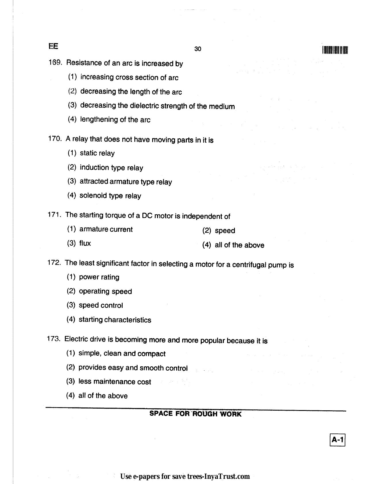 Karnataka Diploma CET- 2013 Electrical and Electronics Engineering Question Paper - Page 30