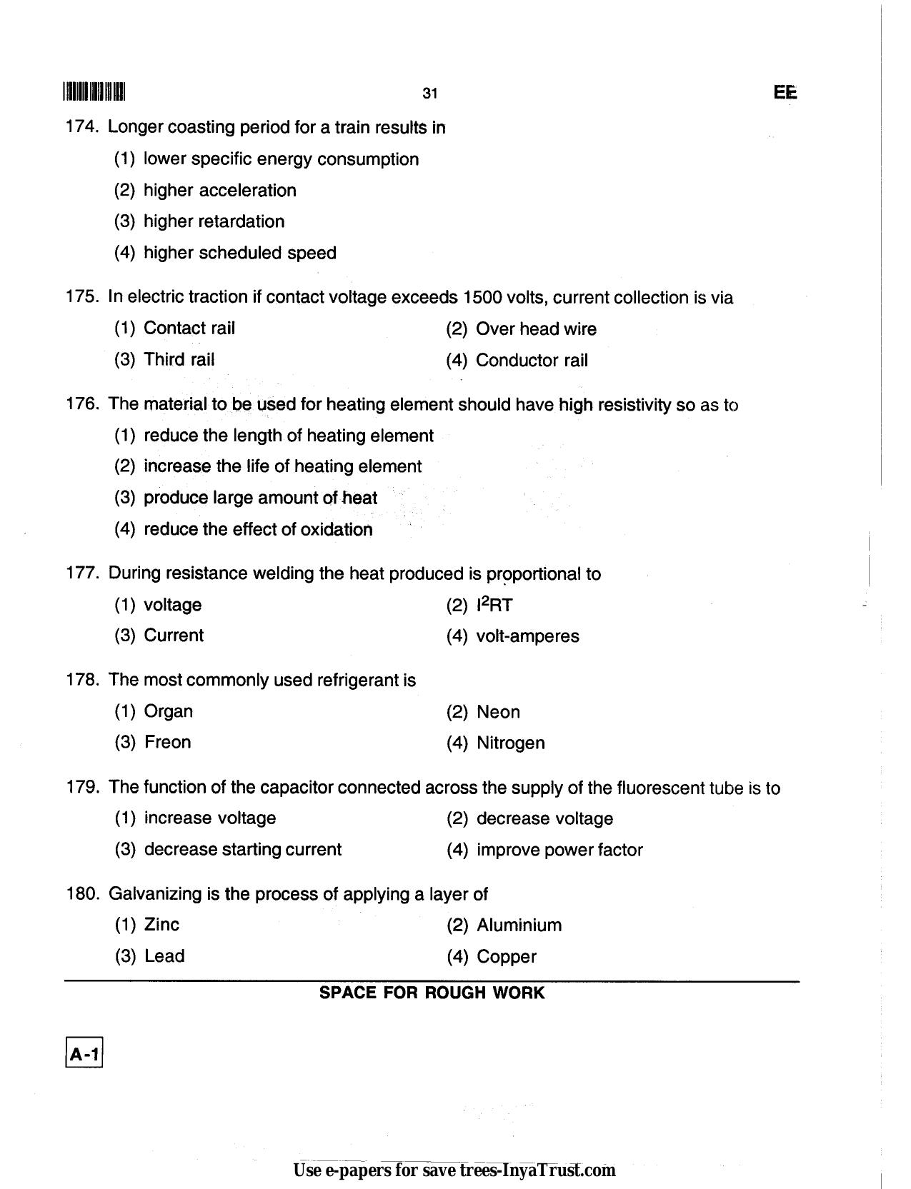 Karnataka Diploma CET- 2013 Electrical and Electronics Engineering Question Paper - Page 31