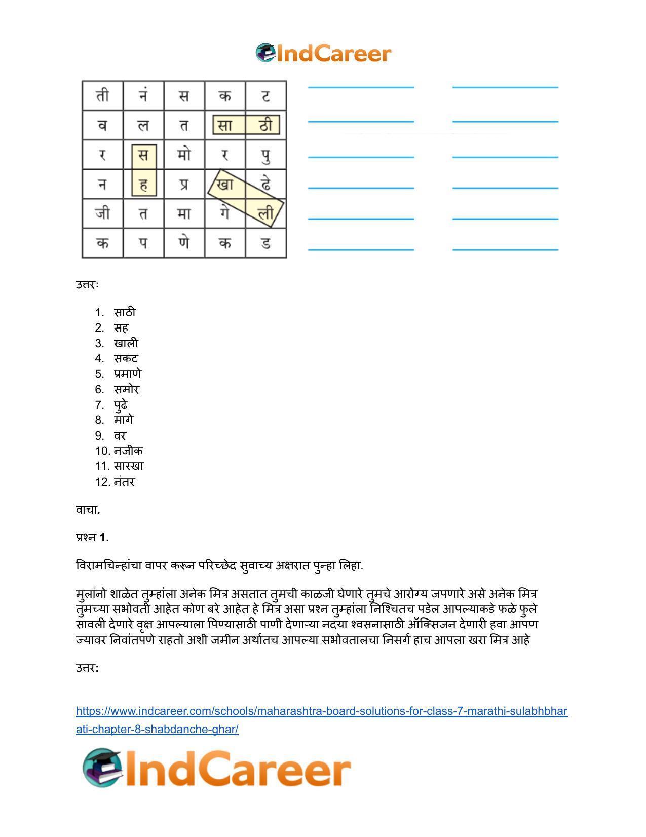 Maharashtra Board Solutions for Class 7- Marathi Sulabhbharati: Chapter 8- शब्दांचे घर - Page 6