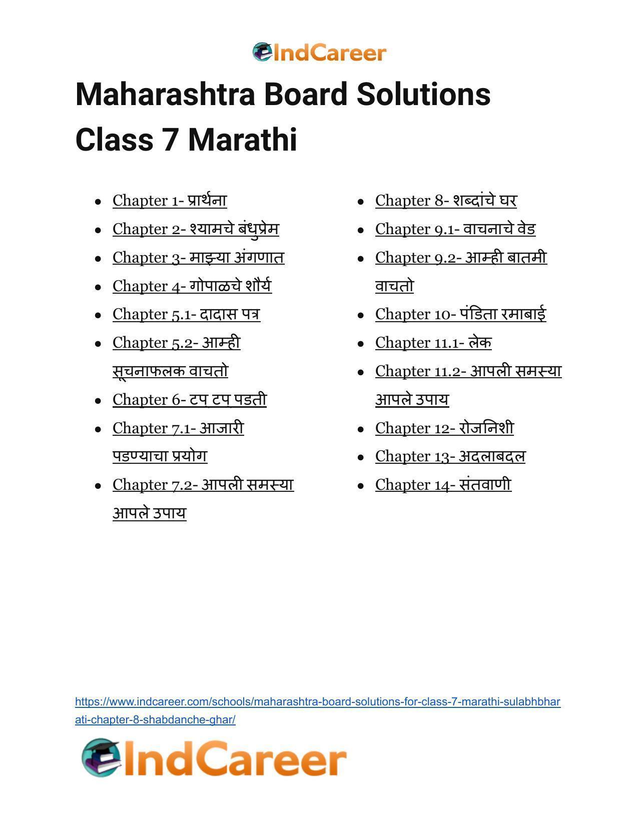 Maharashtra Board Solutions for Class 7- Marathi Sulabhbharati: Chapter 8- शब्दांचे घर - Page 18