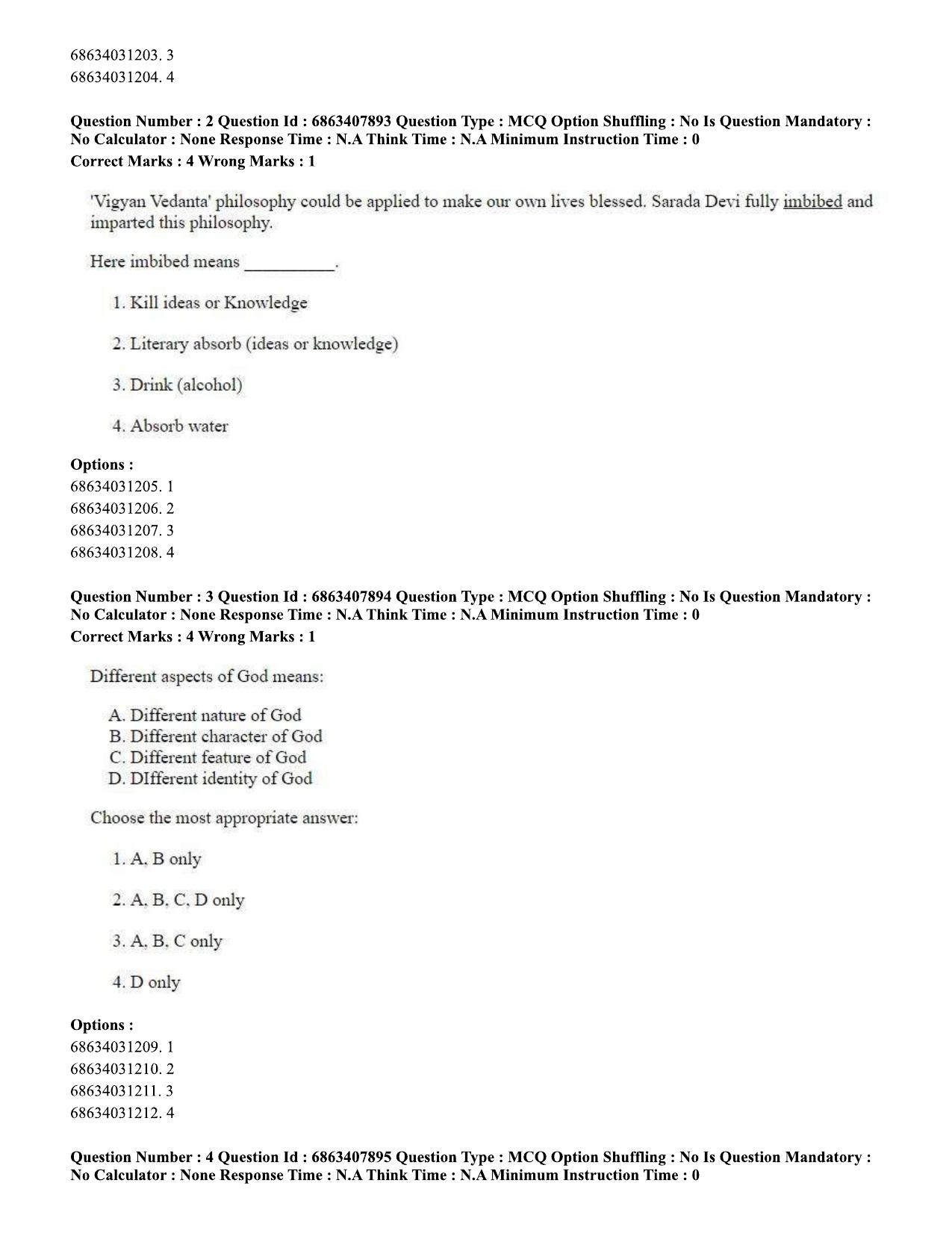 CUET PG 2023: ACQP05 – Dharma Shastra, Vastu, Paurohitya (Eng.)-shift 2 (07-06-2023) Question Paper - Page 6