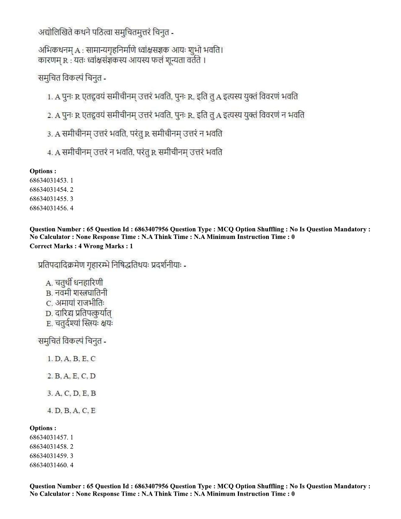 CUET PG 2023: ACQP05 – Dharma Shastra, Vastu, Paurohitya (Eng.)-shift 2 (07-06-2023) Question Paper - Page 91