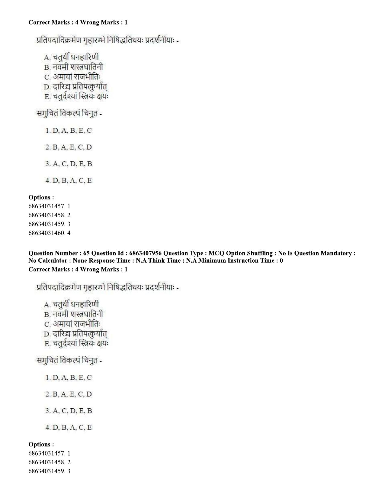 CUET PG 2023: ACQP05 – Dharma Shastra, Vastu, Paurohitya (Eng.)-shift 2 (07-06-2023) Question Paper - Page 92