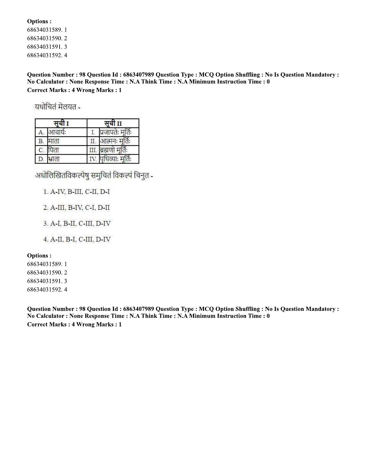 CUET PG 2023: ACQP05 – Dharma Shastra, Vastu, Paurohitya (Eng.)-shift 2 (07-06-2023) Question Paper - Page 141