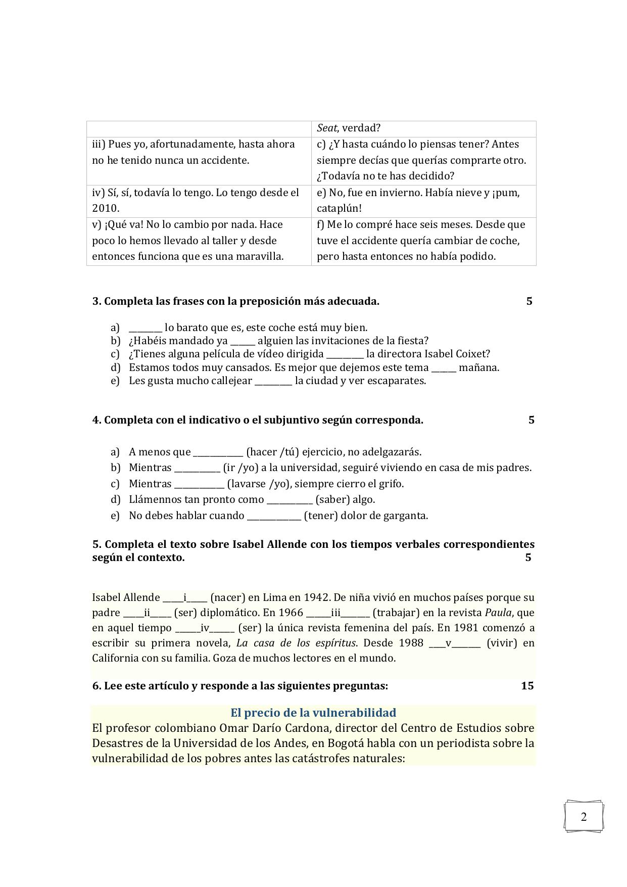 CBSE Class 12 Spanish -Sample Paper 2019-20 - Page 2