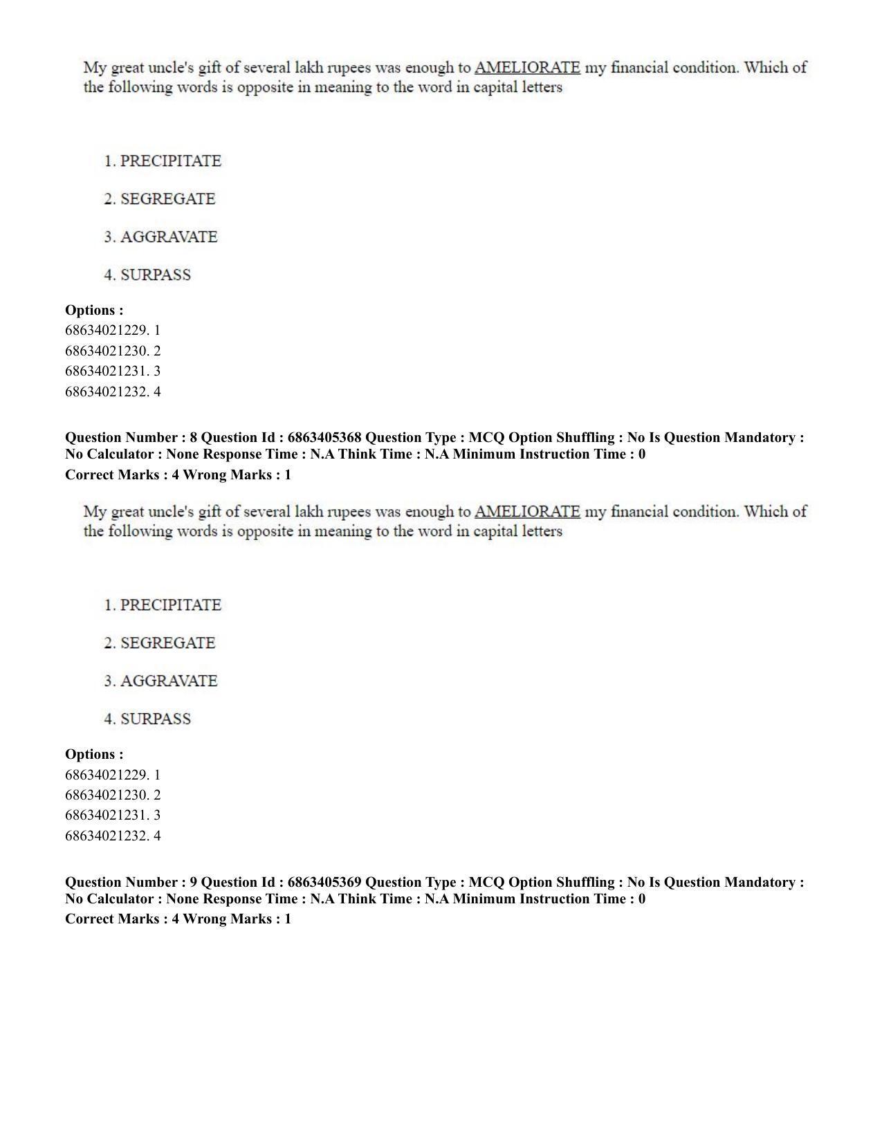 CUET PG 2023: ACQP08 – Hindu Studies (Bilingual) (Eng.) - Shift 3 (05-06-2023) Question Paper - Page 10