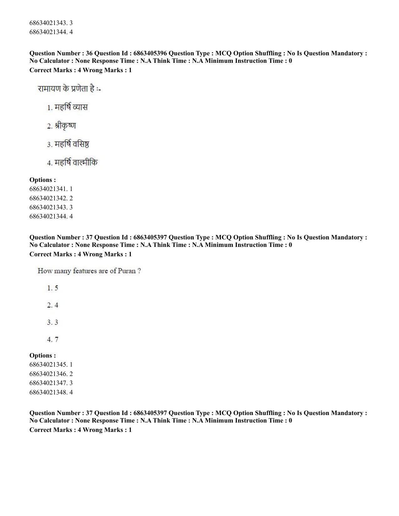 CUET PG 2023: ACQP08 – Hindu Studies (Bilingual) (Eng.) - Shift 3 (05-06-2023) Question Paper - Page 35