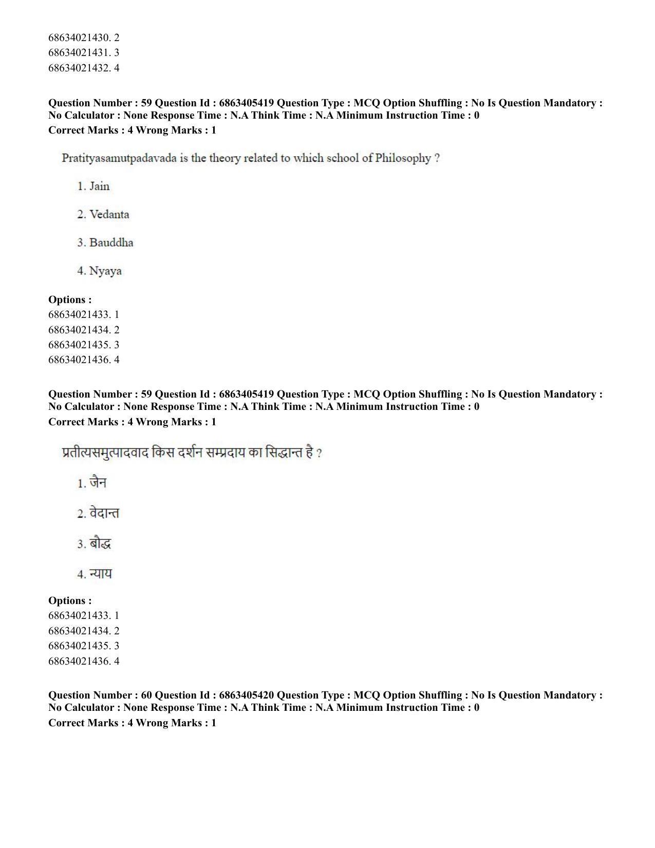 CUET PG 2023: ACQP08 – Hindu Studies (Bilingual) (Eng.) - Shift 3 (05-06-2023) Question Paper - Page 53