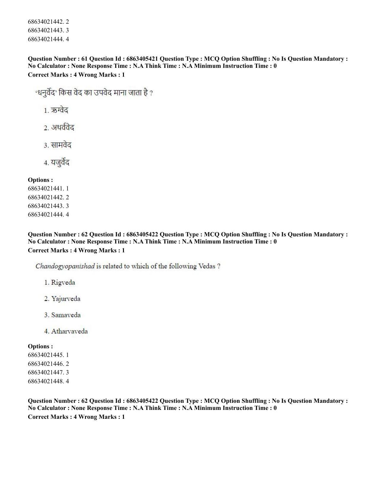 CUET PG 2023: ACQP08 – Hindu Studies (Bilingual) (Eng.) - Shift 3 (05-06-2023) Question Paper - Page 55