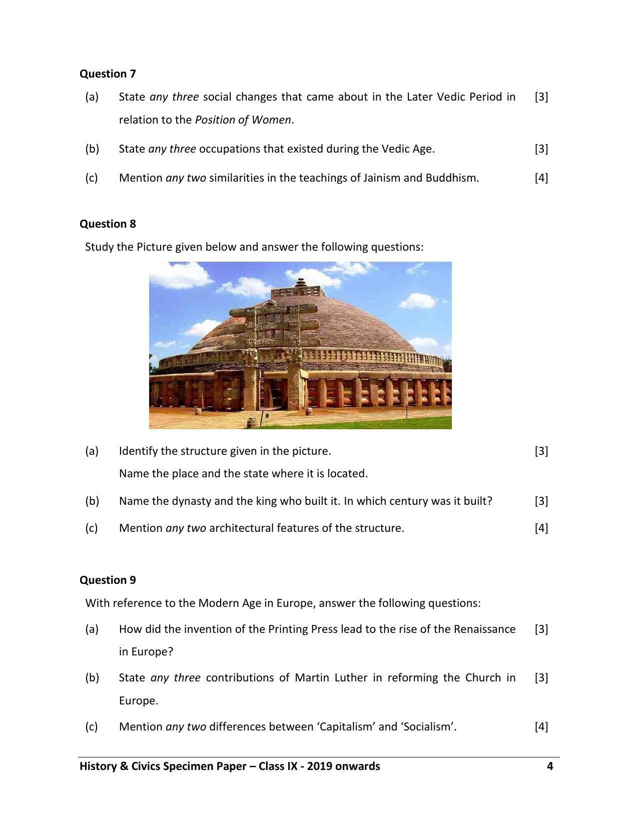 ICSE Class 9 History and Civics H.C.G. - Paper–I Sample Paper - Page 4