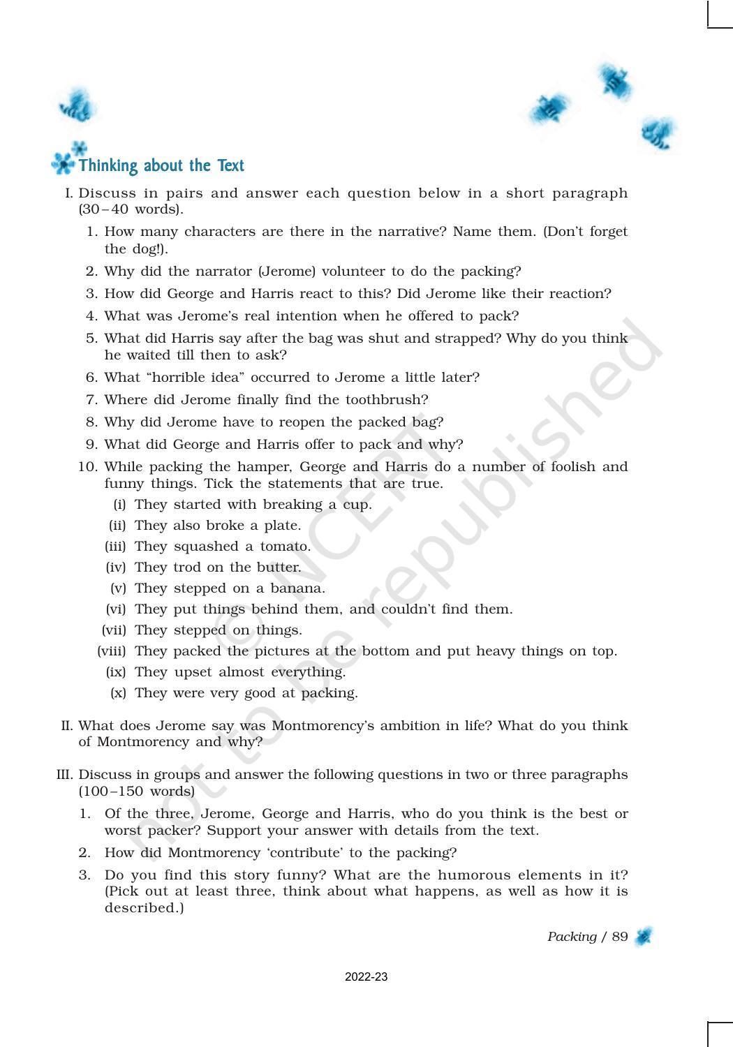 NCERT Book for Class 9 English Chapter 7 Packing - Page 8