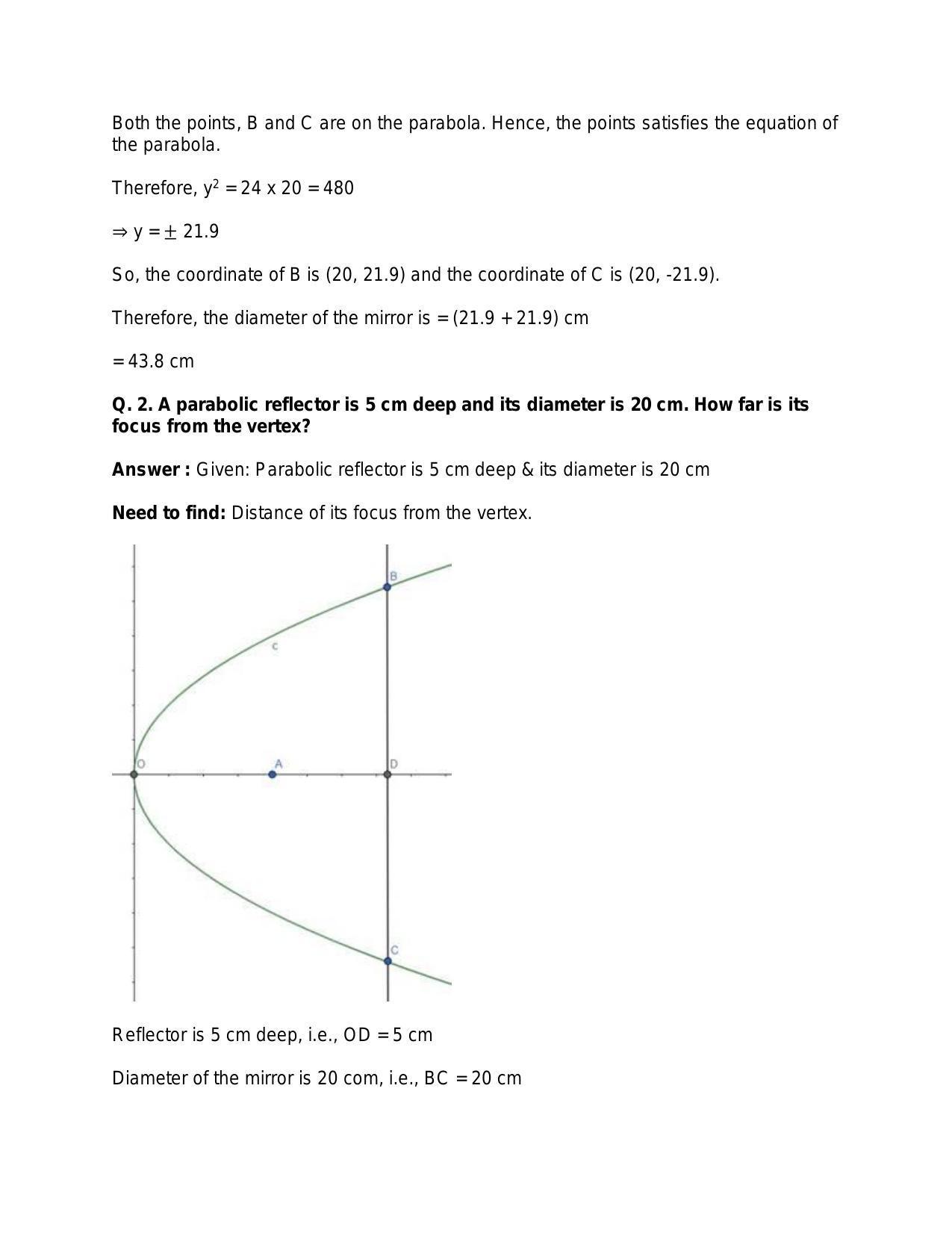 Chapter 25: Applications of Conic Sections: RS Aggarwal Class 11 Solutions  - Page 2