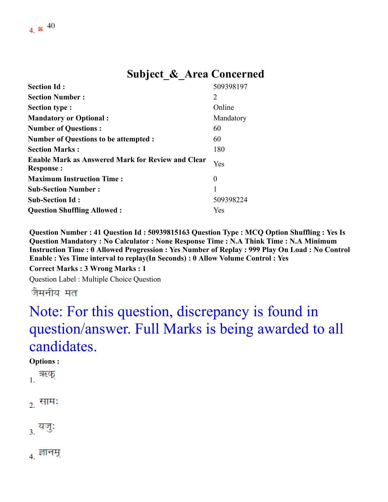 BHU RET Krishna Yajurveda 2020 Question Paper - Page 28