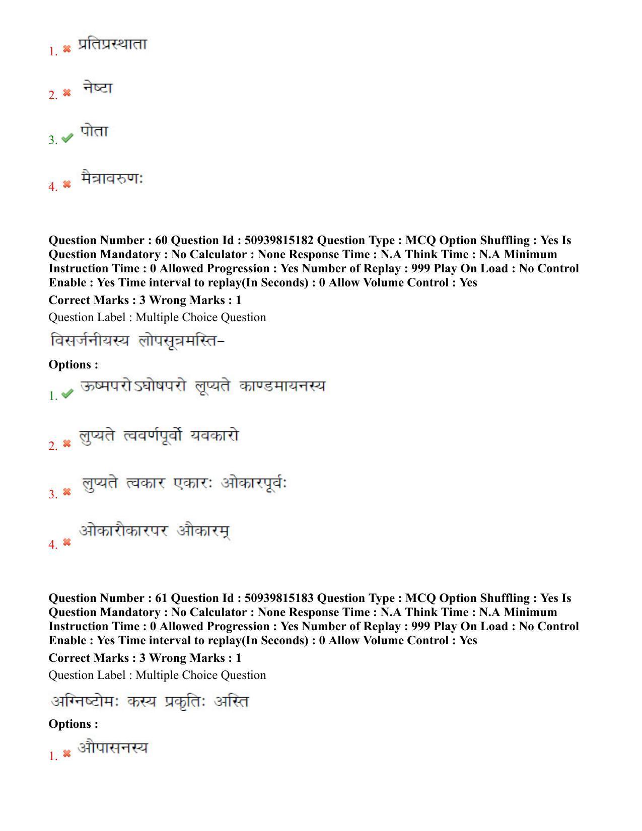 BHU RET Krishna Yajurveda 2020 Question Paper - Page 37