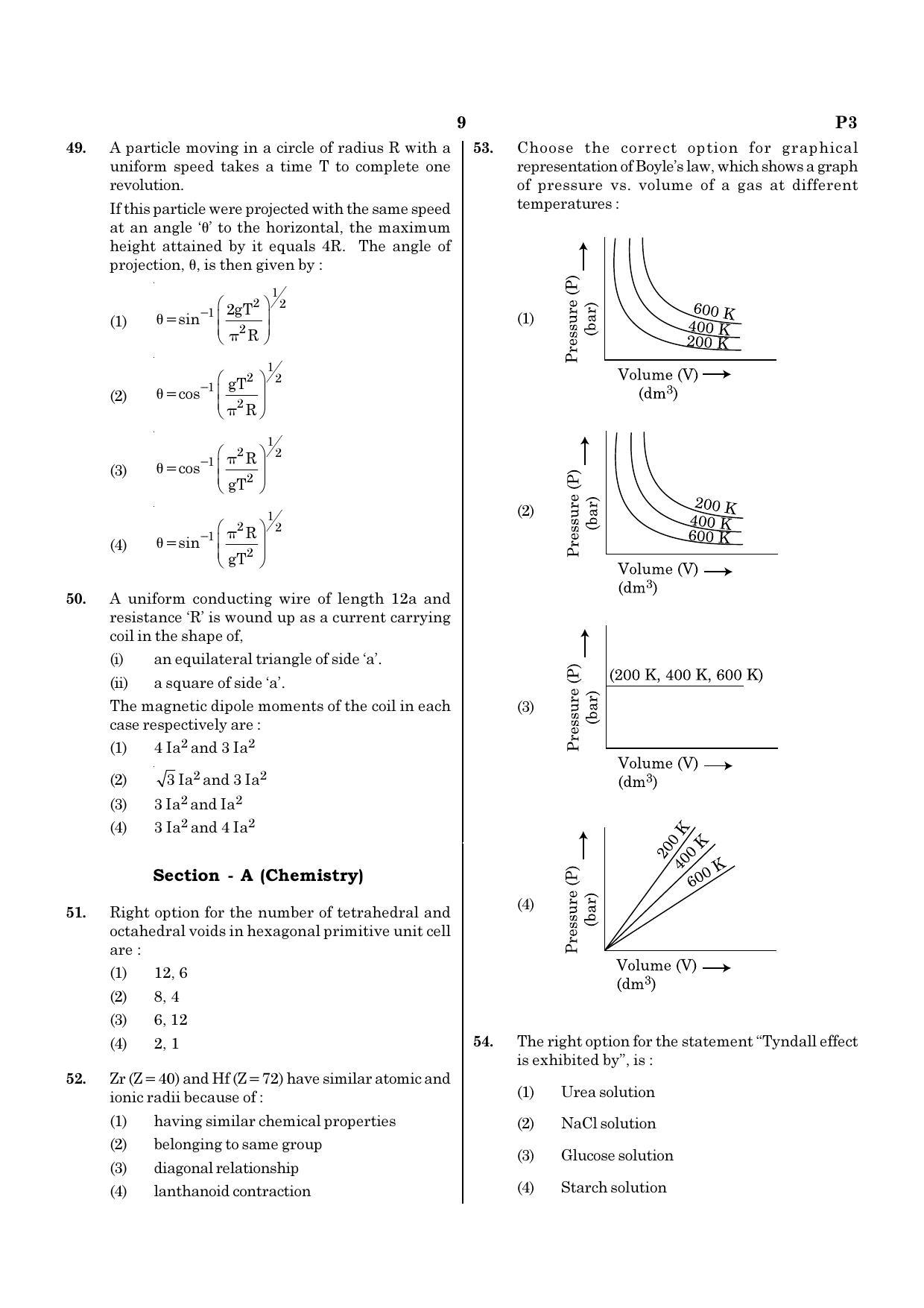 NEET P3 2021 Question Paper - Page 9