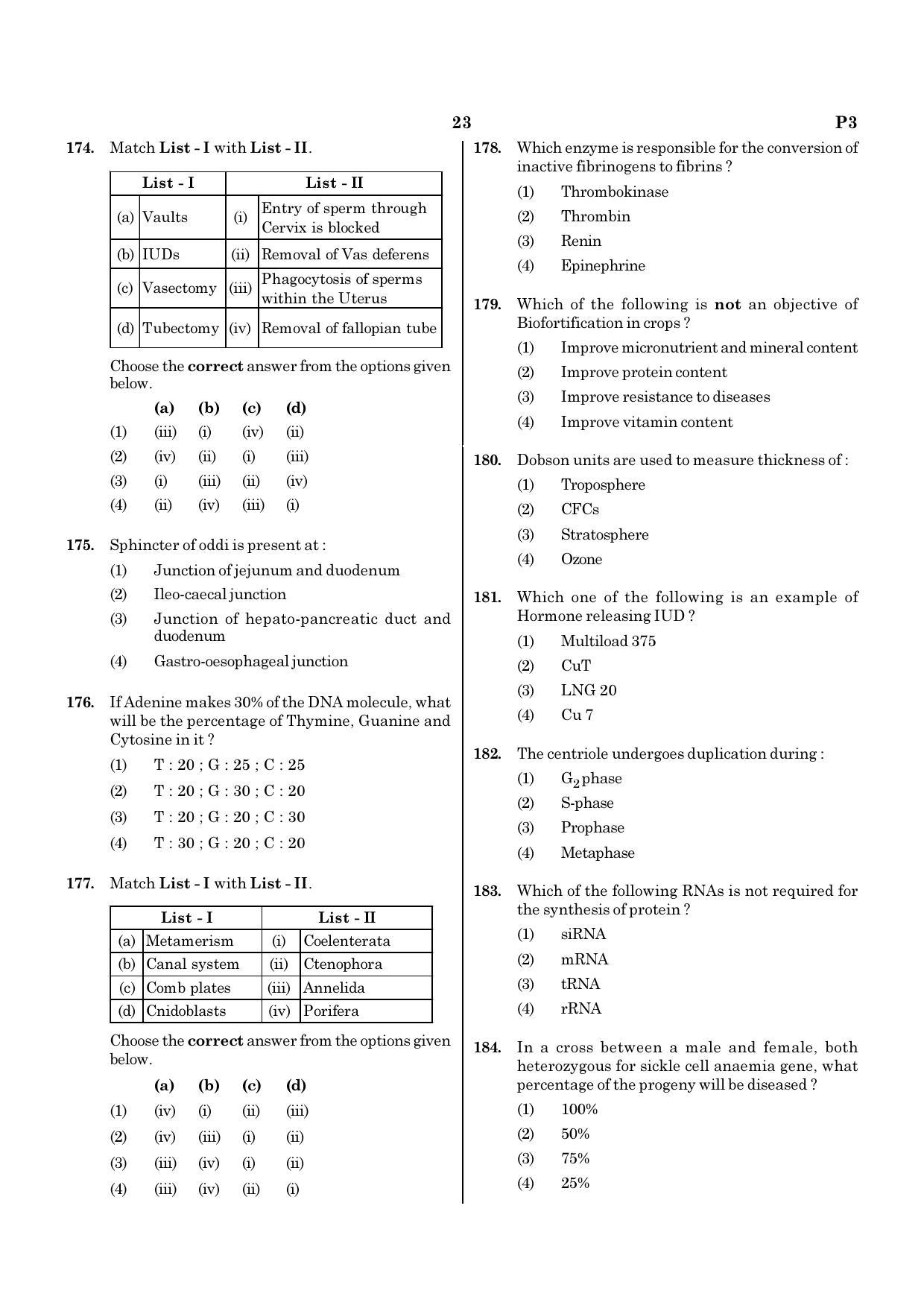 NEET P3 2021 Question Paper - Page 23