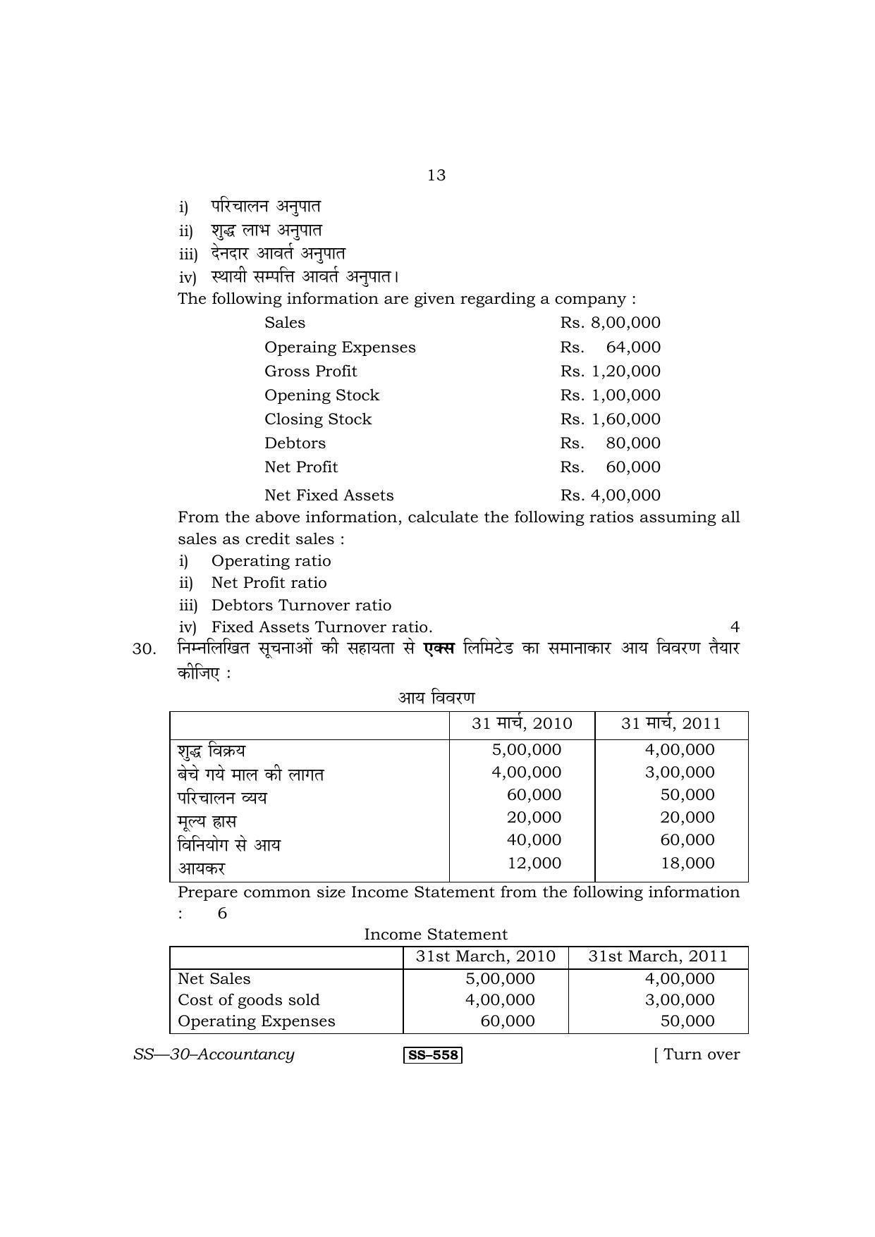 Class 12 2013 Accountancy RBSE Question Paper - Page 13