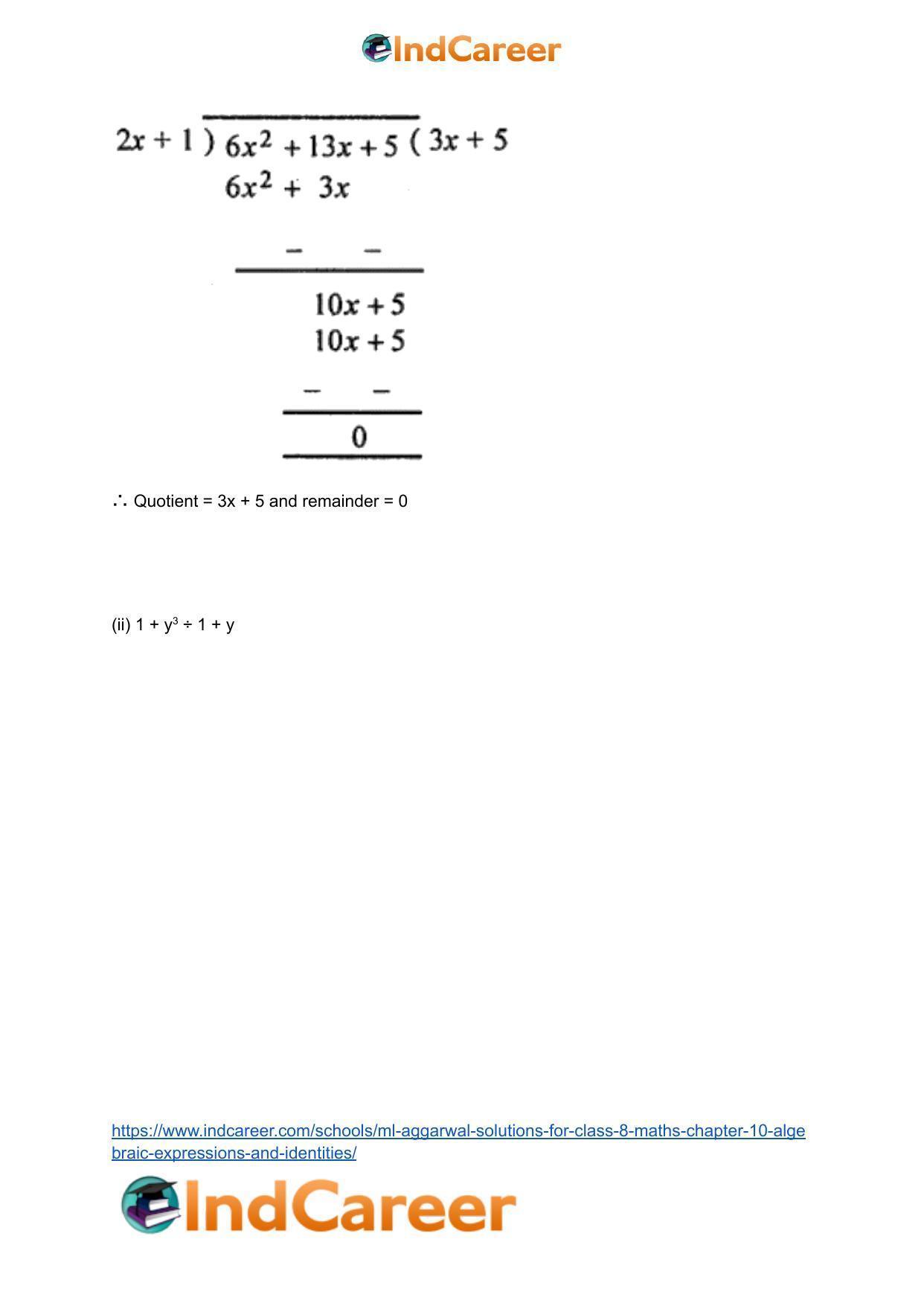 ML Aggarwal Solutions for Class 8 Maths Chapter 10- Algebraic Expressions and Identities - Page 24
