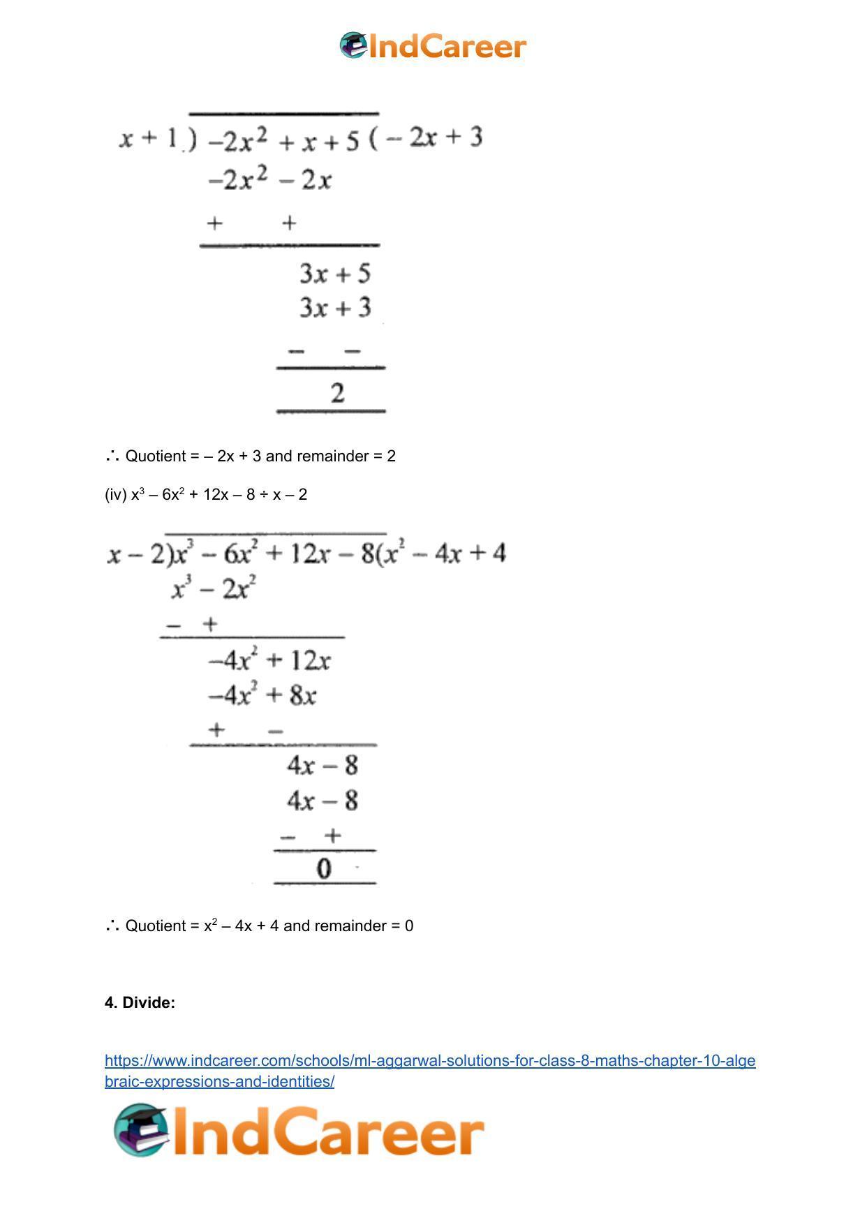 ML Aggarwal Solutions for Class 8 Maths Chapter 10- Algebraic Expressions and Identities - Page 26