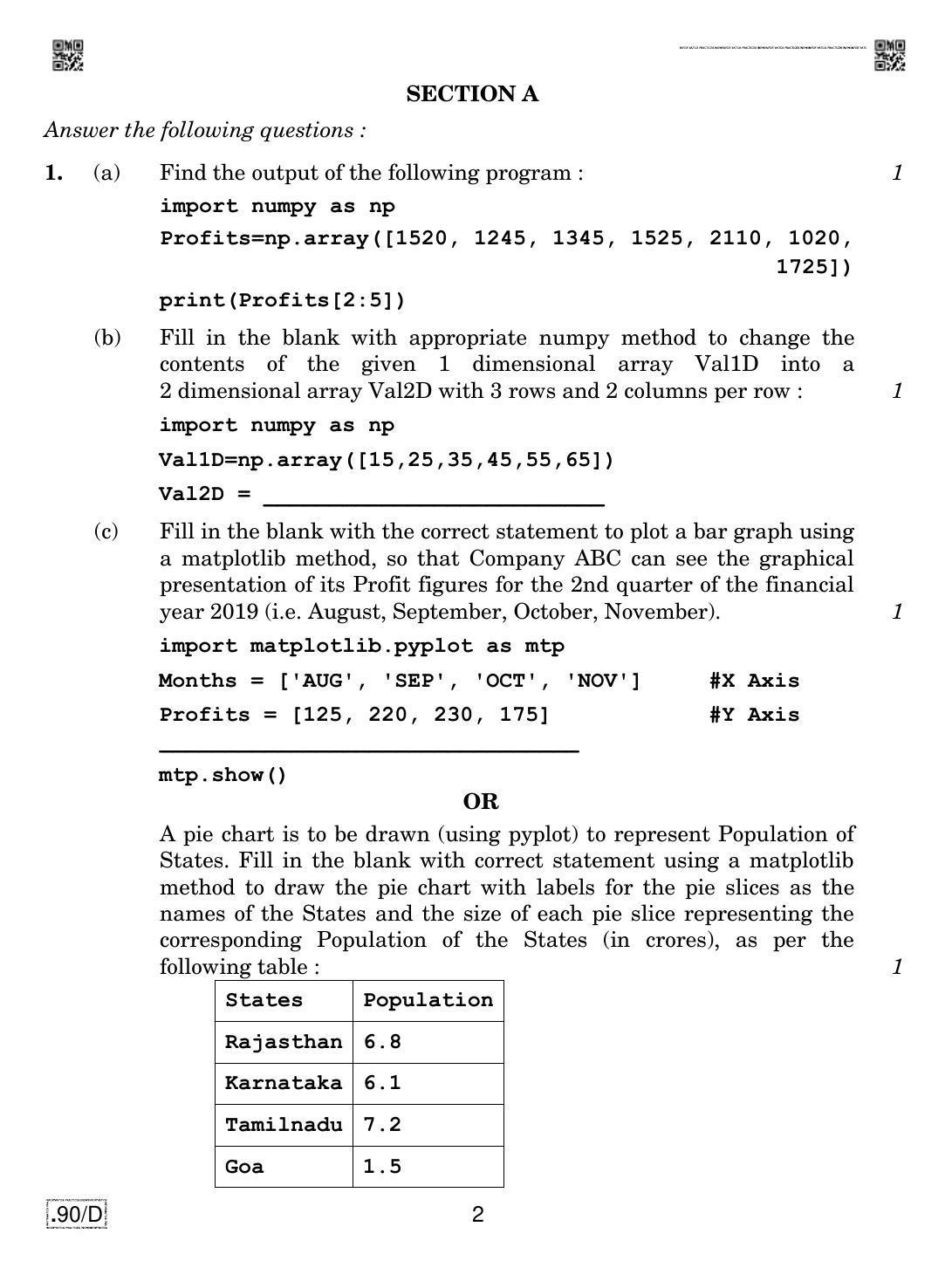 CBSE Class 12 IP 2020 Compartment Question Paper - Page 2