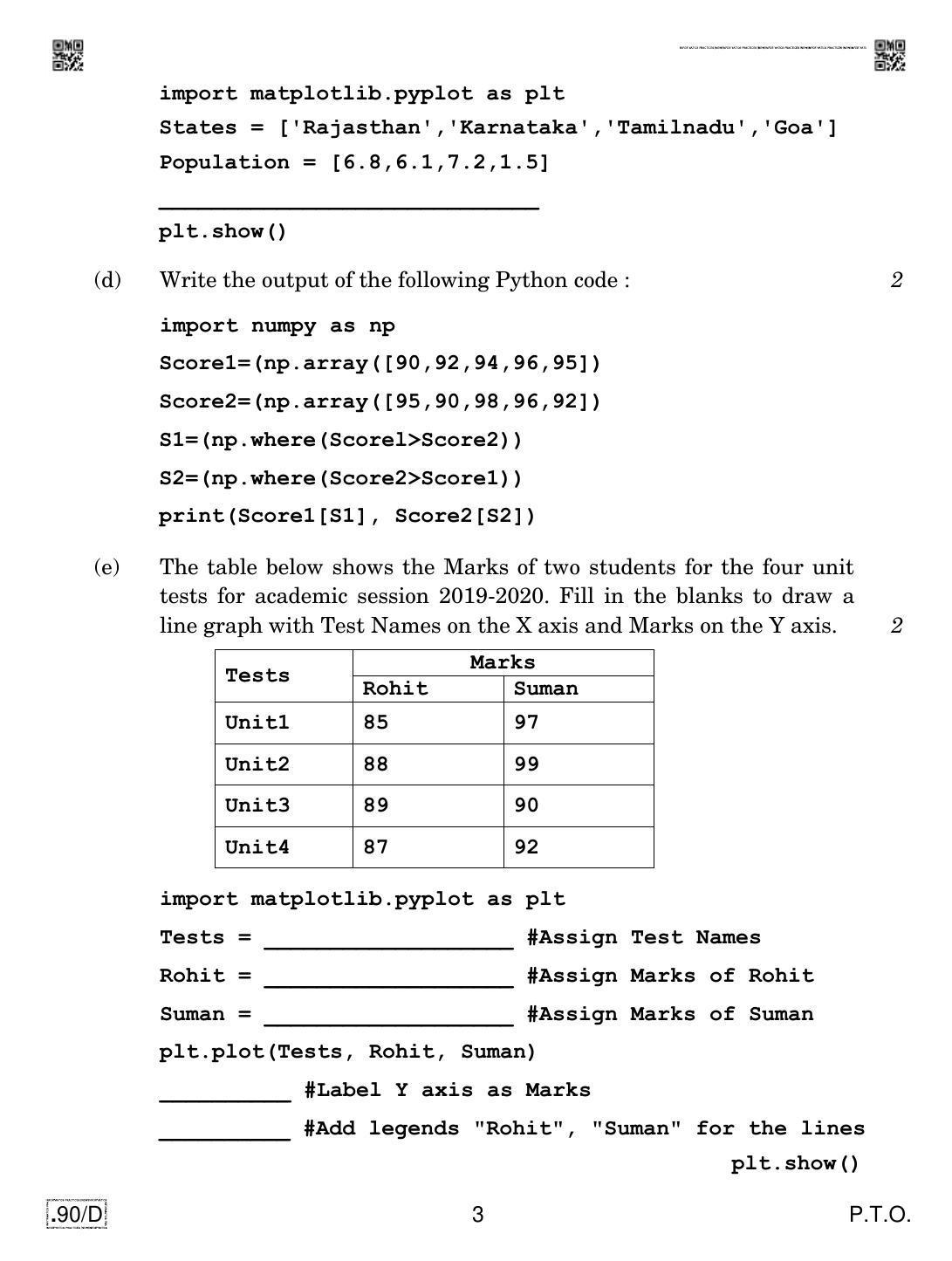 CBSE Class 12 IP 2020 Compartment Question Paper - Page 3
