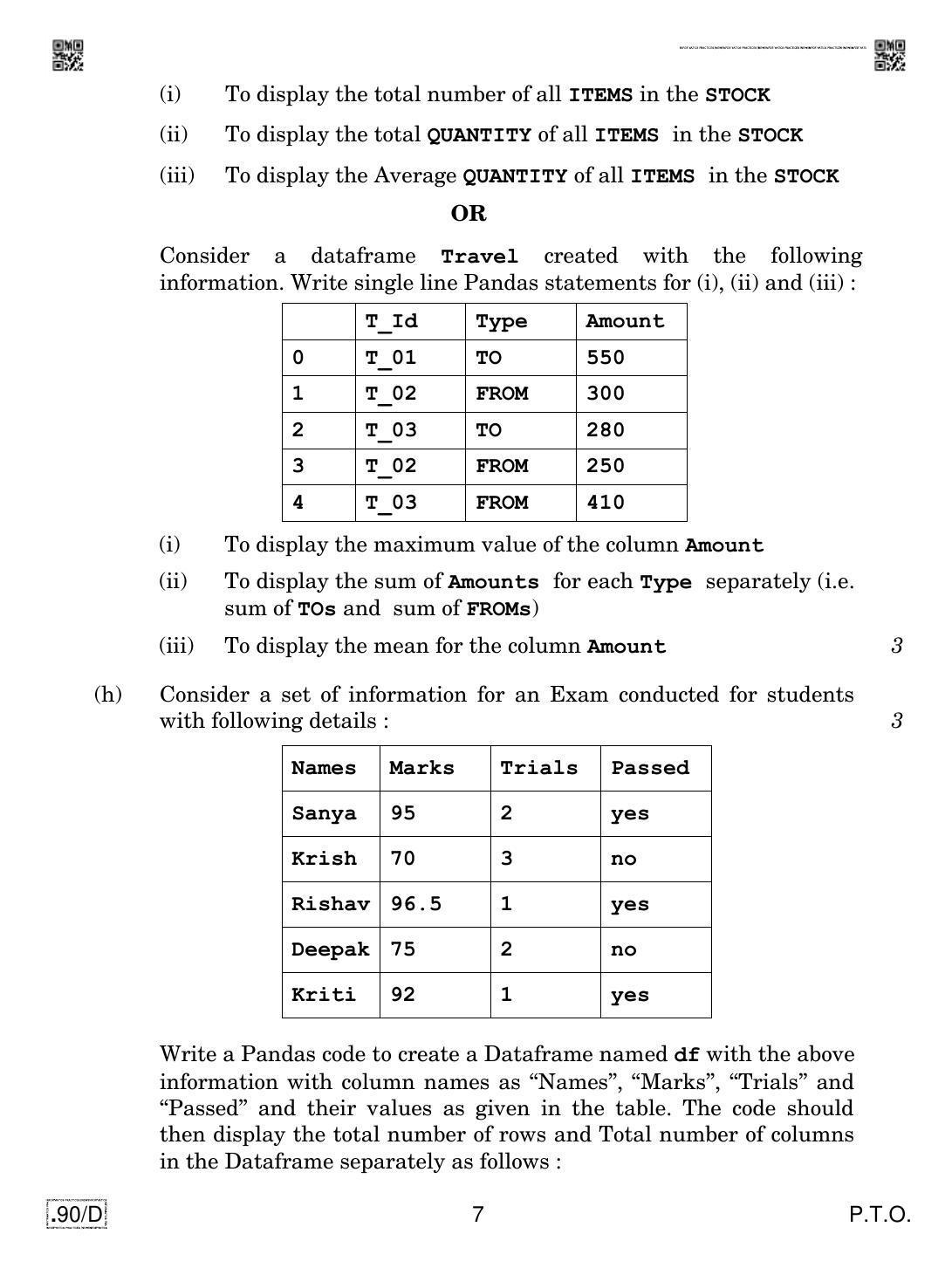 CBSE Class 12 IP 2020 Compartment Question Paper - Page 7