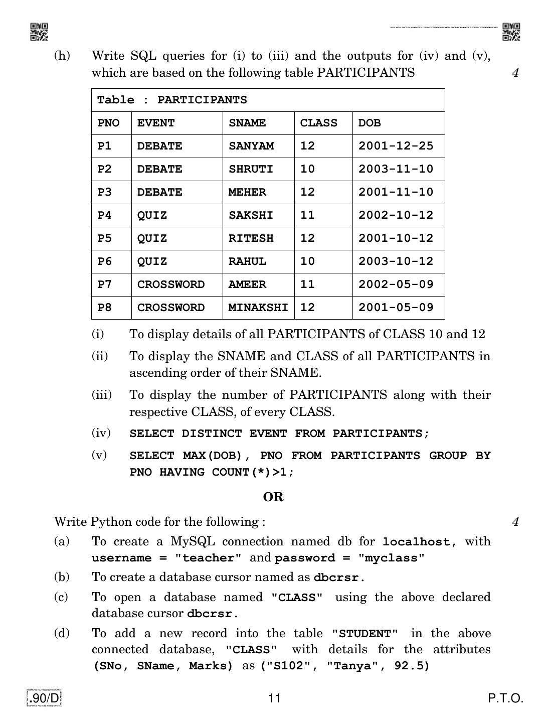 CBSE Class 12 IP 2020 Compartment Question Paper - Page 11