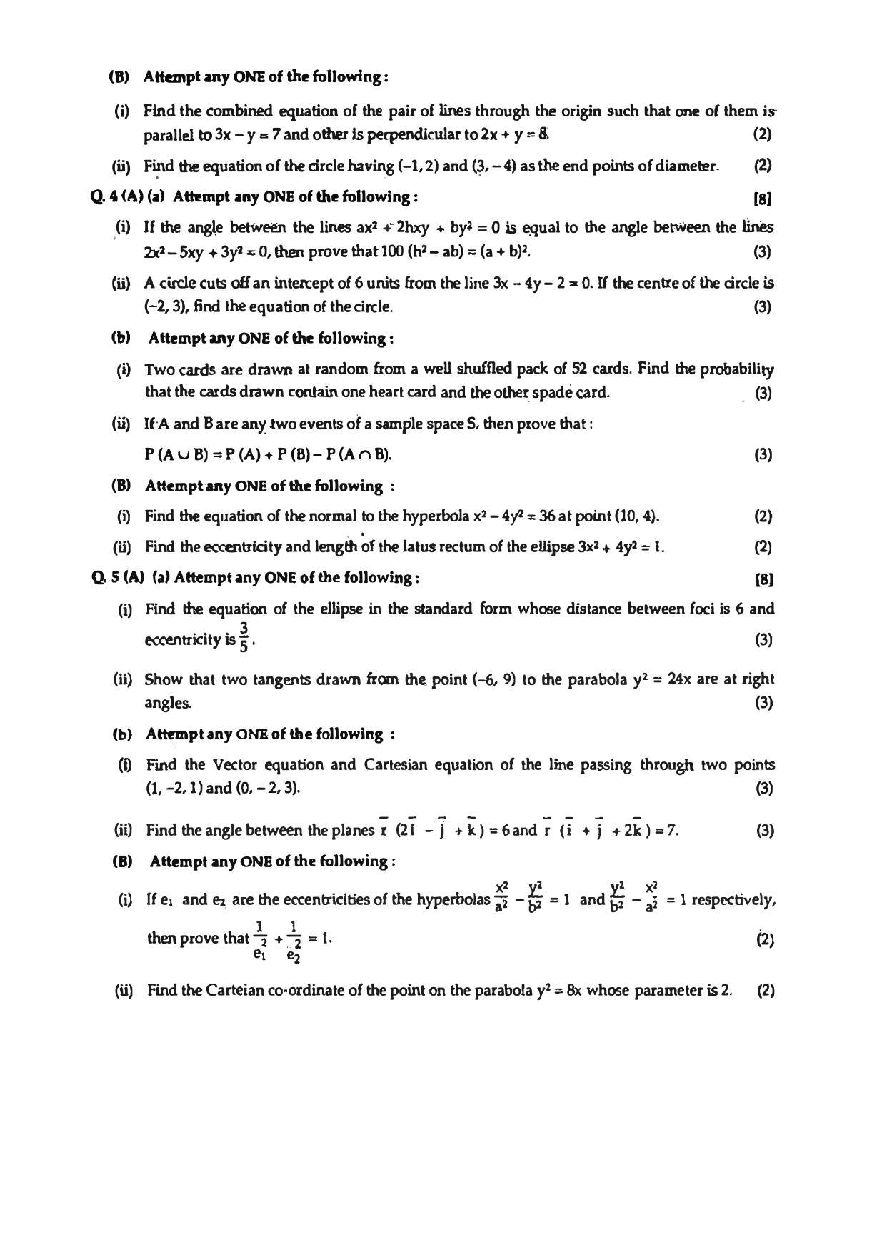 Maharashtra Board HSC Maths 2011 Question Paper - Page 2