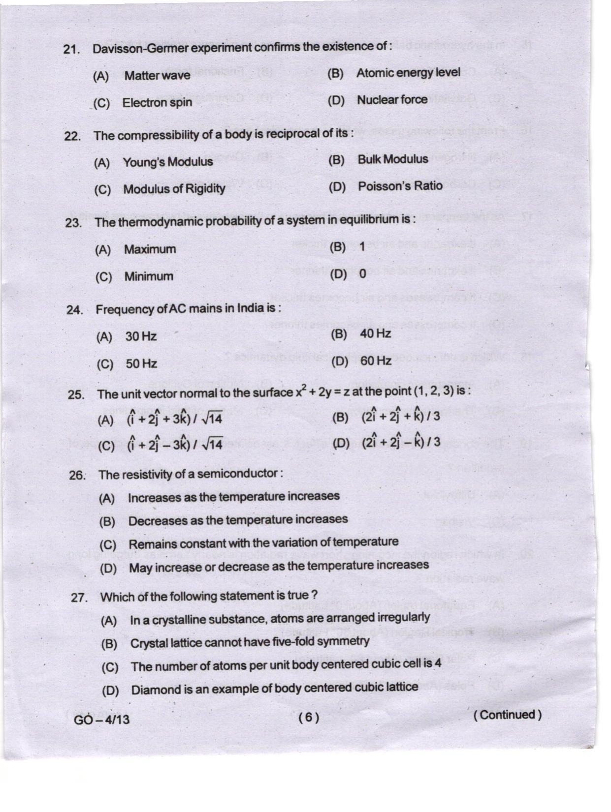 Odisha CPET 2024 ATMOSPHERIC SCIENCE Question Paper - Page 6