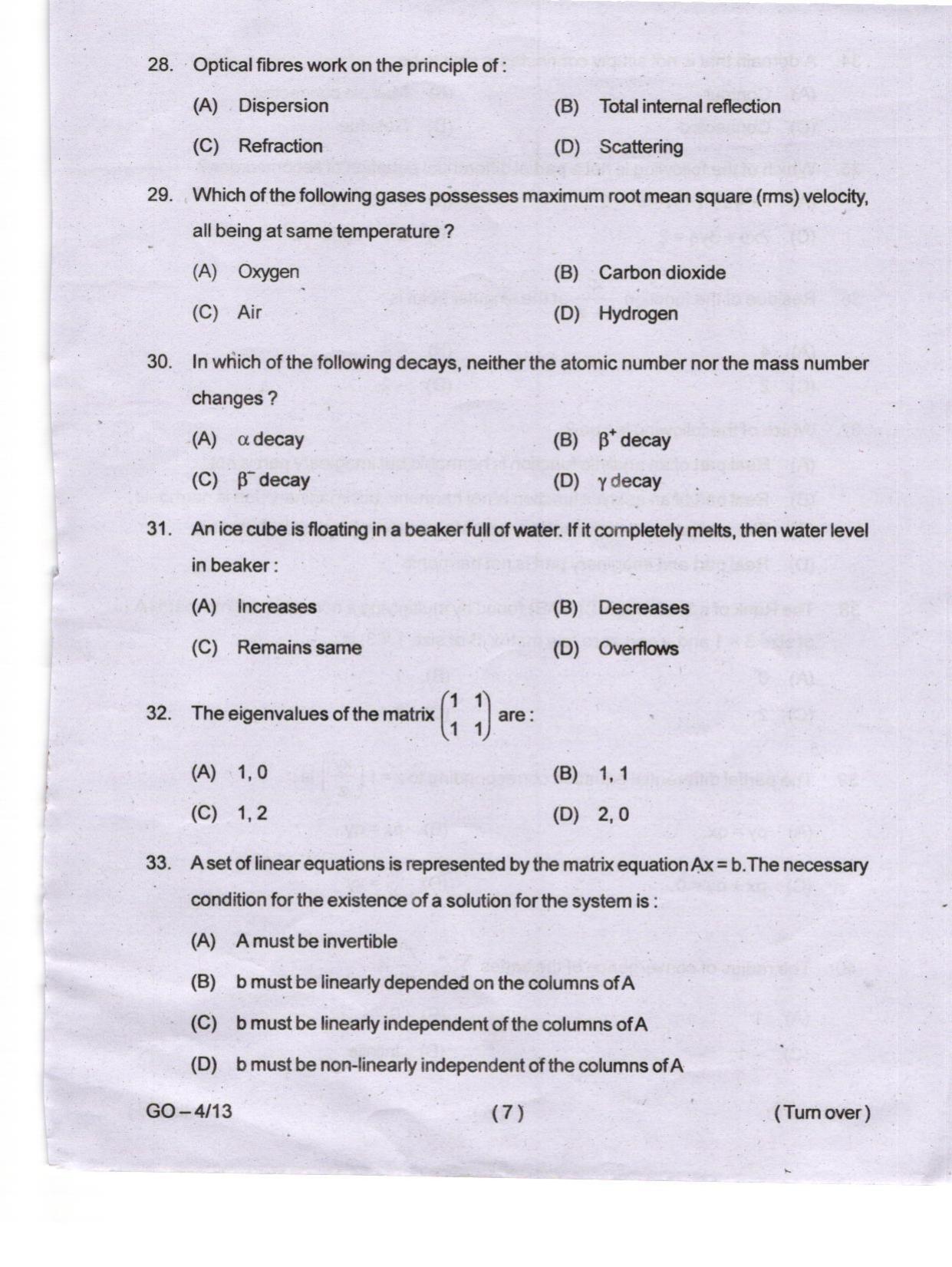 Odisha CPET 2024 ATMOSPHERIC SCIENCE Question Paper - Page 7