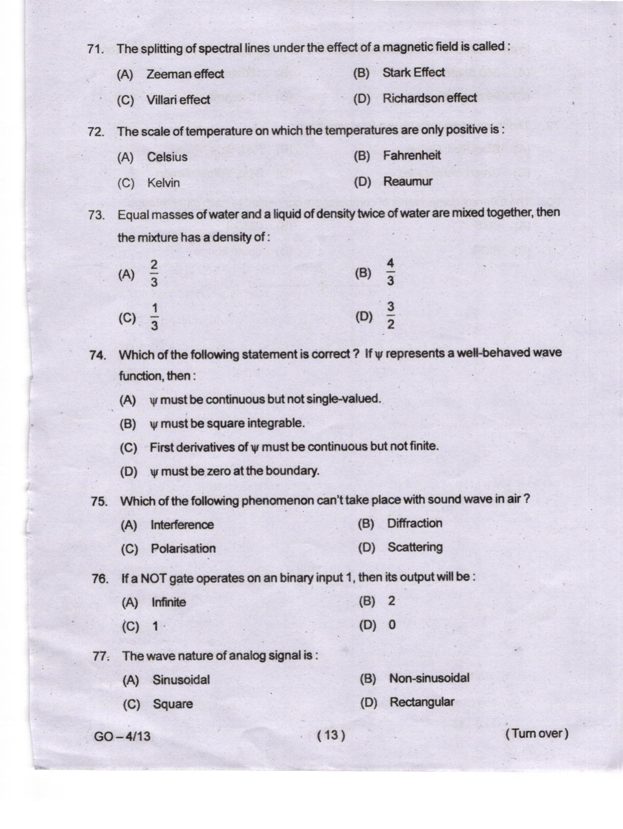 Odisha CPET 2024 ATMOSPHERIC SCIENCE Question Paper - Page 13