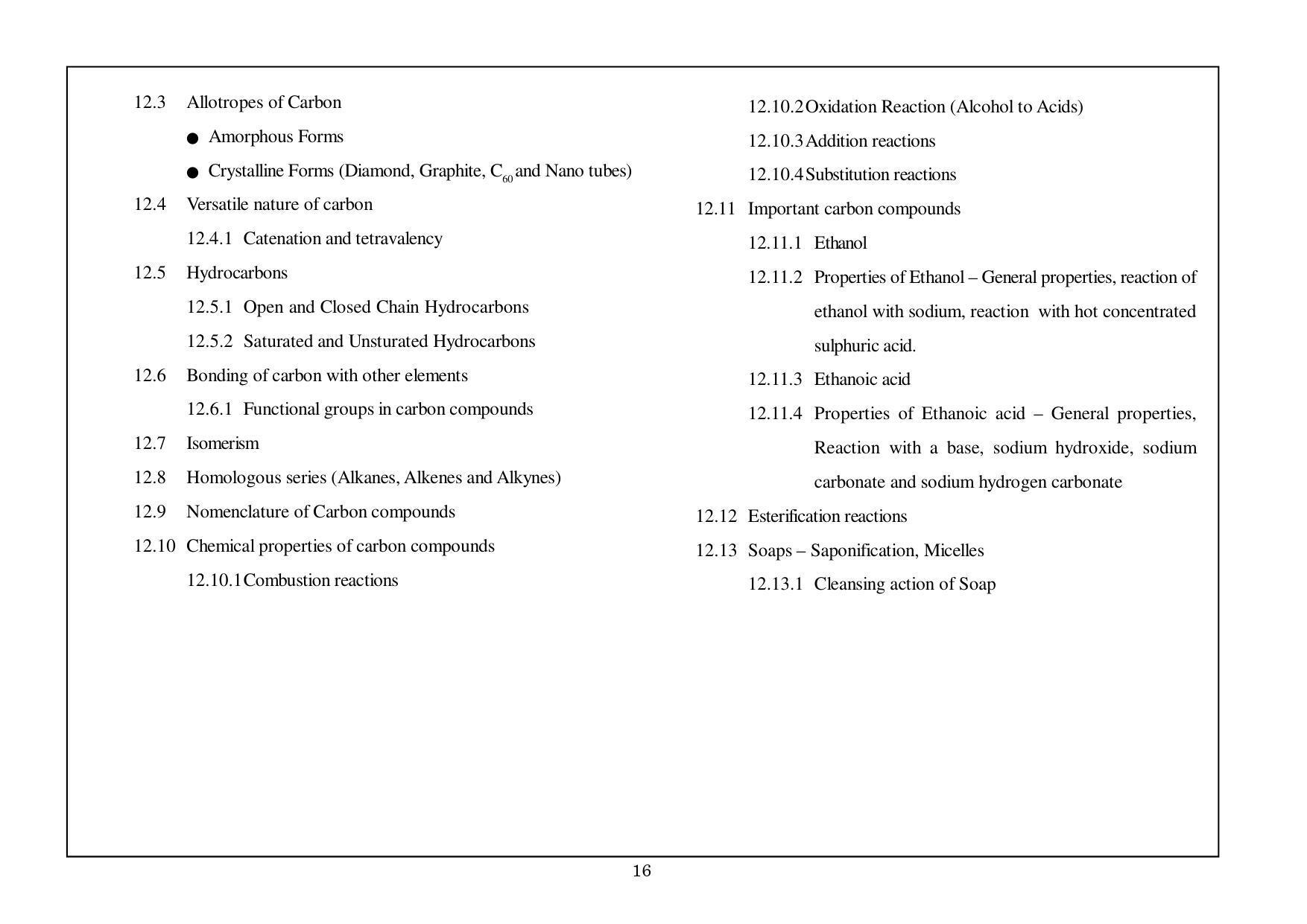 Telangana Board Physical Science (Classes VIII to X) Syllabus - English Medium - Page 16