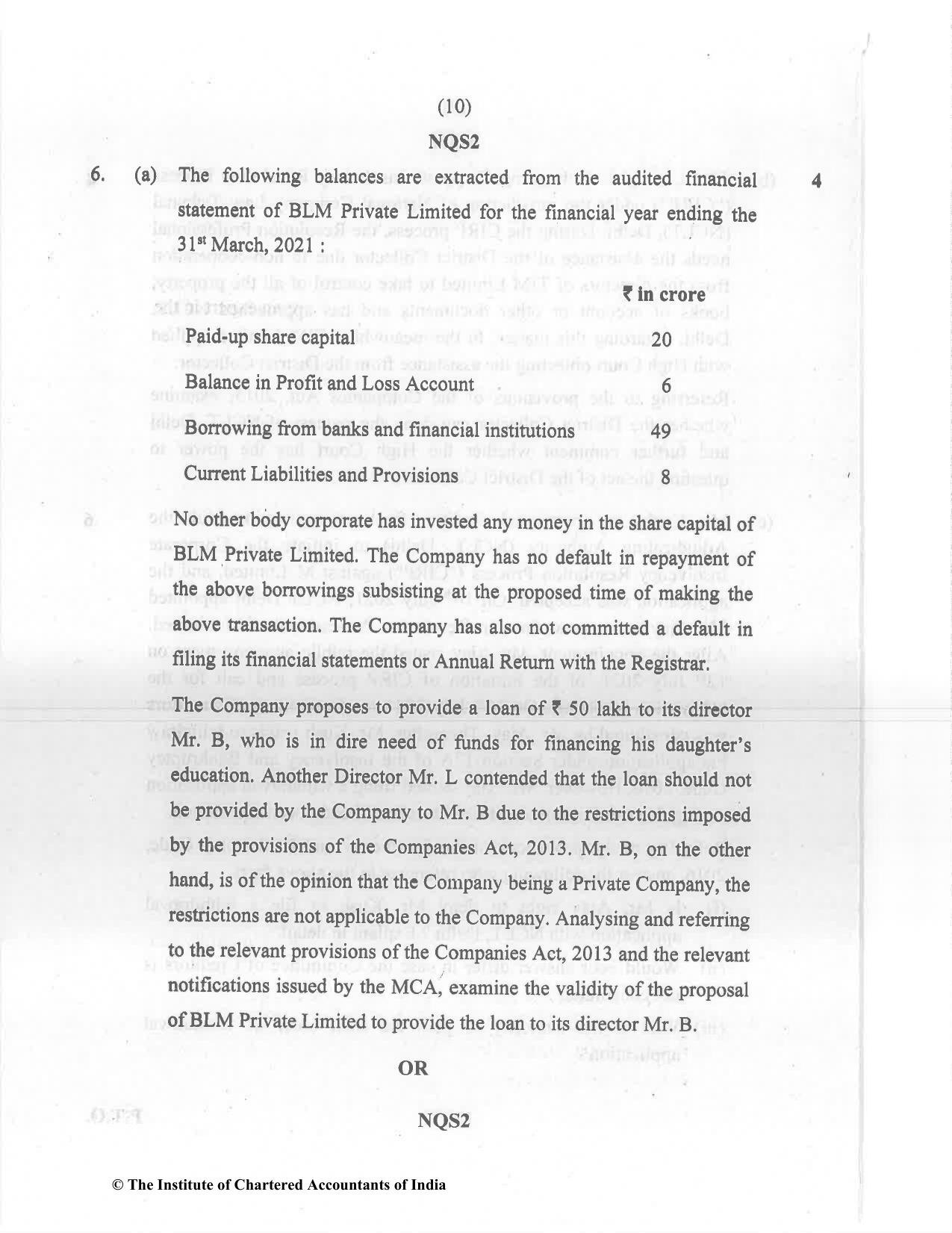CA Final Dec 2021 Question Paper - Paper 4 – Corporate & Economic Laws - Page 10