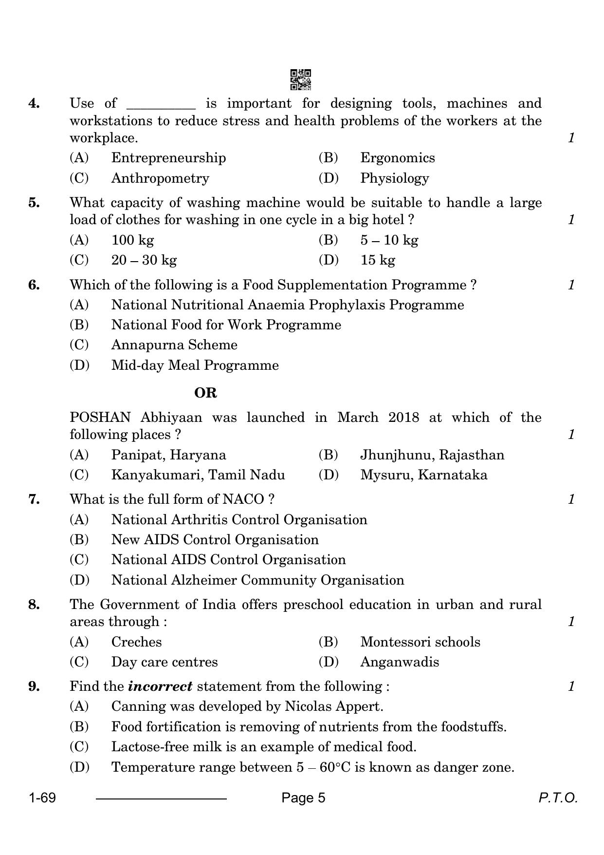 CBSE Class 12 Home Science 2024 Question Paper - Page 5