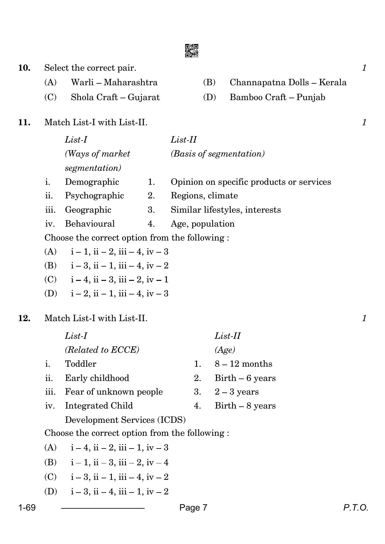 CBSE Class 12 Home Science 2024 Question Paper - Page 7