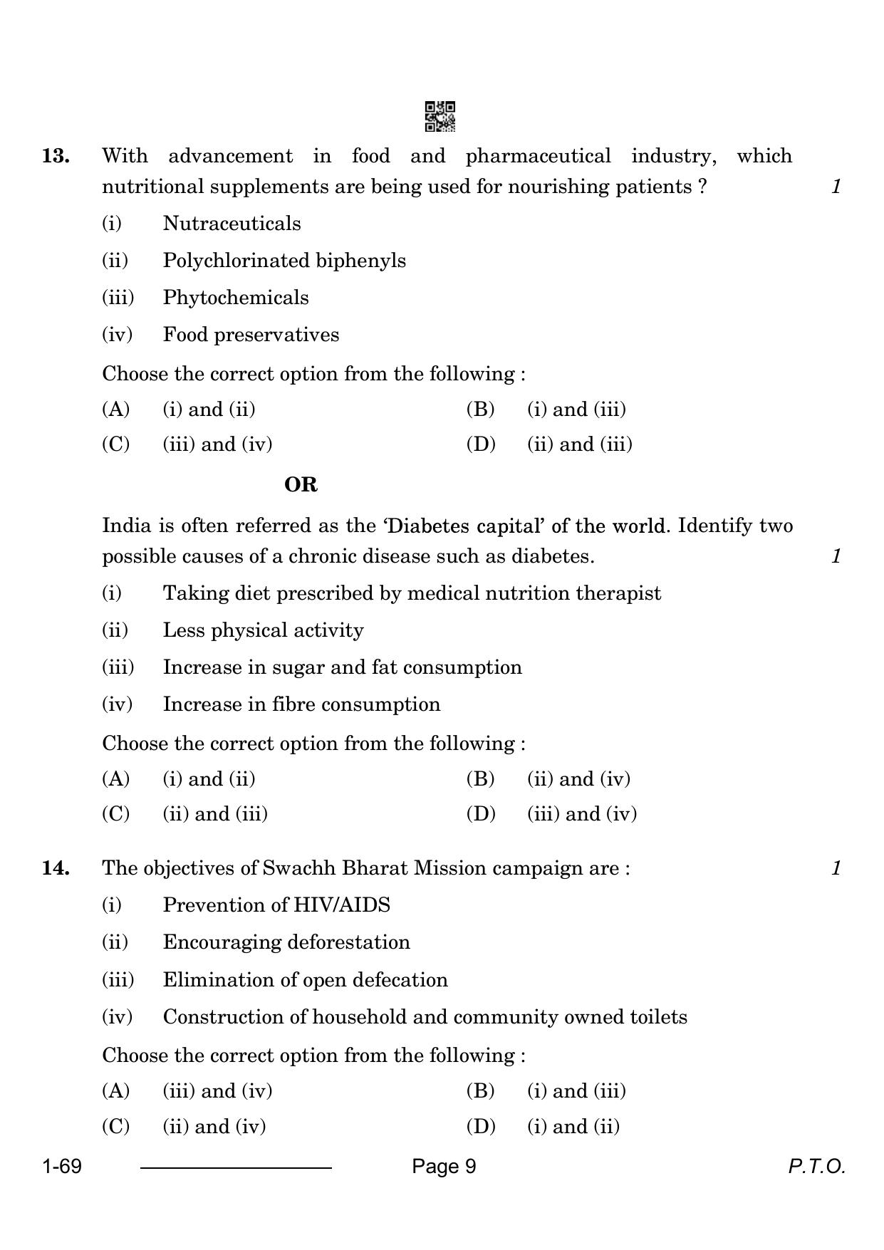 CBSE Class 12 Home Science 2024 Question Paper - Page 9