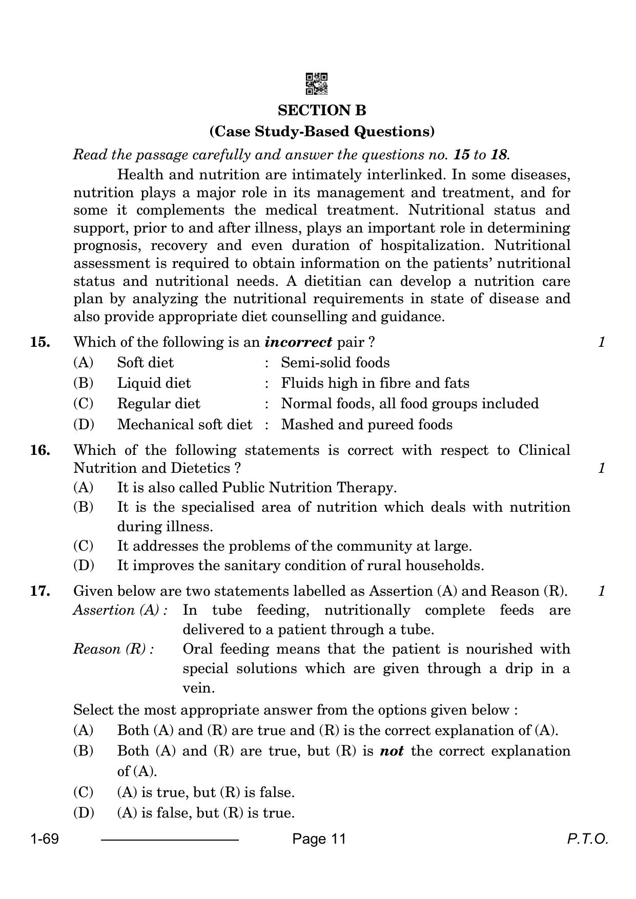 CBSE Class 12 Home Science 2024 Question Paper - Page 11