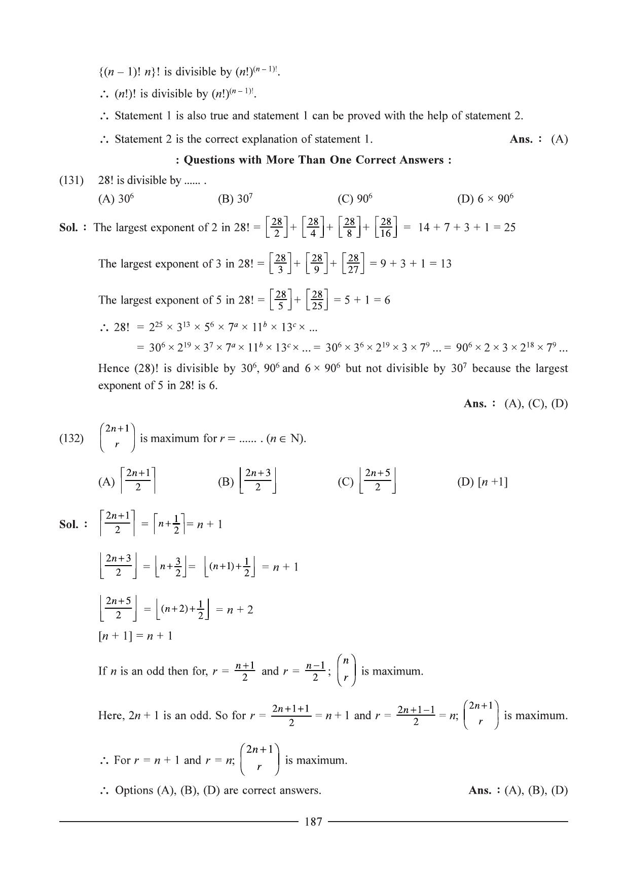 GSEB HSC Maths 1 Question Paper - Chapter 5 - Page 45